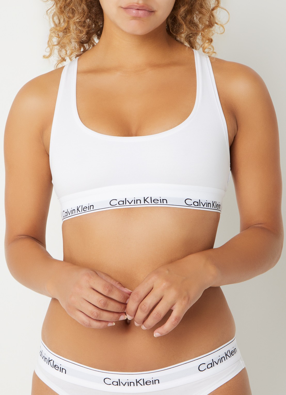 Calvin Klein Modern bralette met logoband - detail 7 classic white  / wit