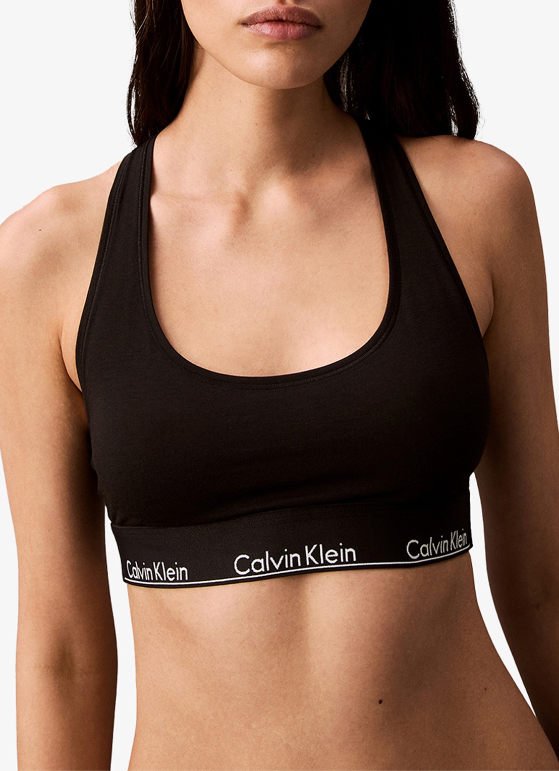 Calvin Klein Modern bralette met logoband - detail 3 black w. dtm / zwart