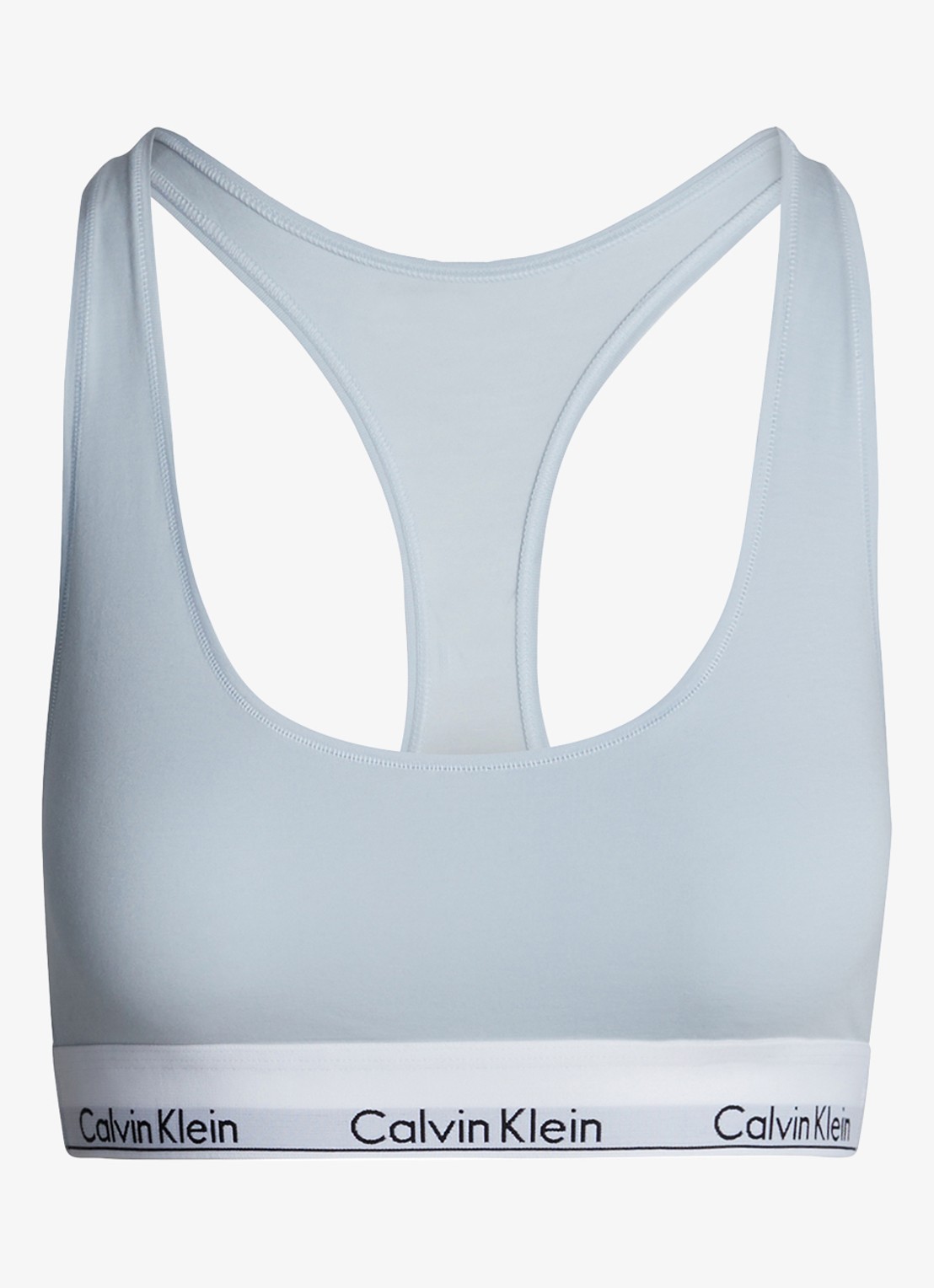 Calvin Klein Modern bralette met logoband - voorkant 4 plein air  / blauw