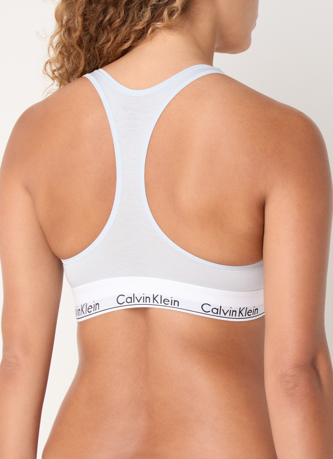 Calvin Klein Modern bralette met logoband - achterkant 3 plein air  / blauw