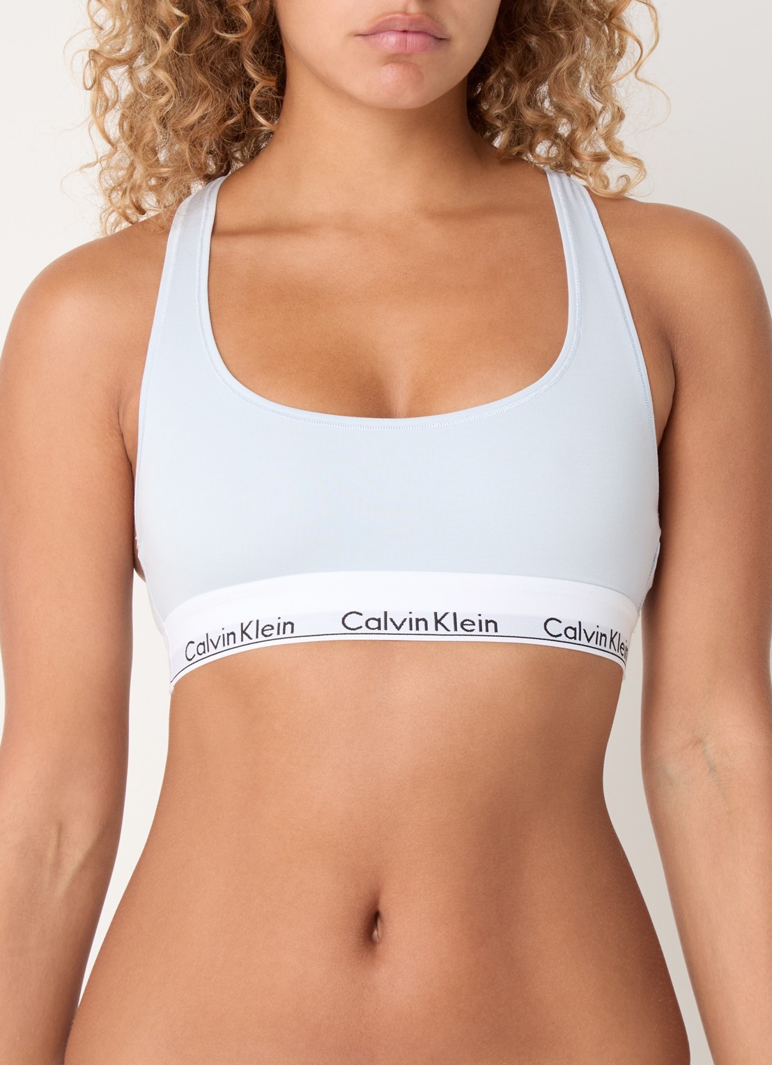Calvin Klein Modern bralette met logoband - detail plein air  / blauw