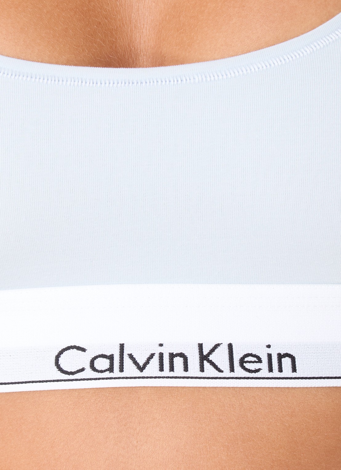 Calvin Klein Modern bralette met logoband - detail 2 plein air  / blauw