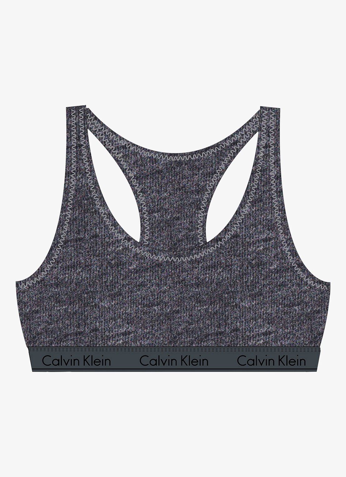 Calvin Klein Modern bralette met logoband - voorkant 2 charchoal grey heather/ashford grey / grijs