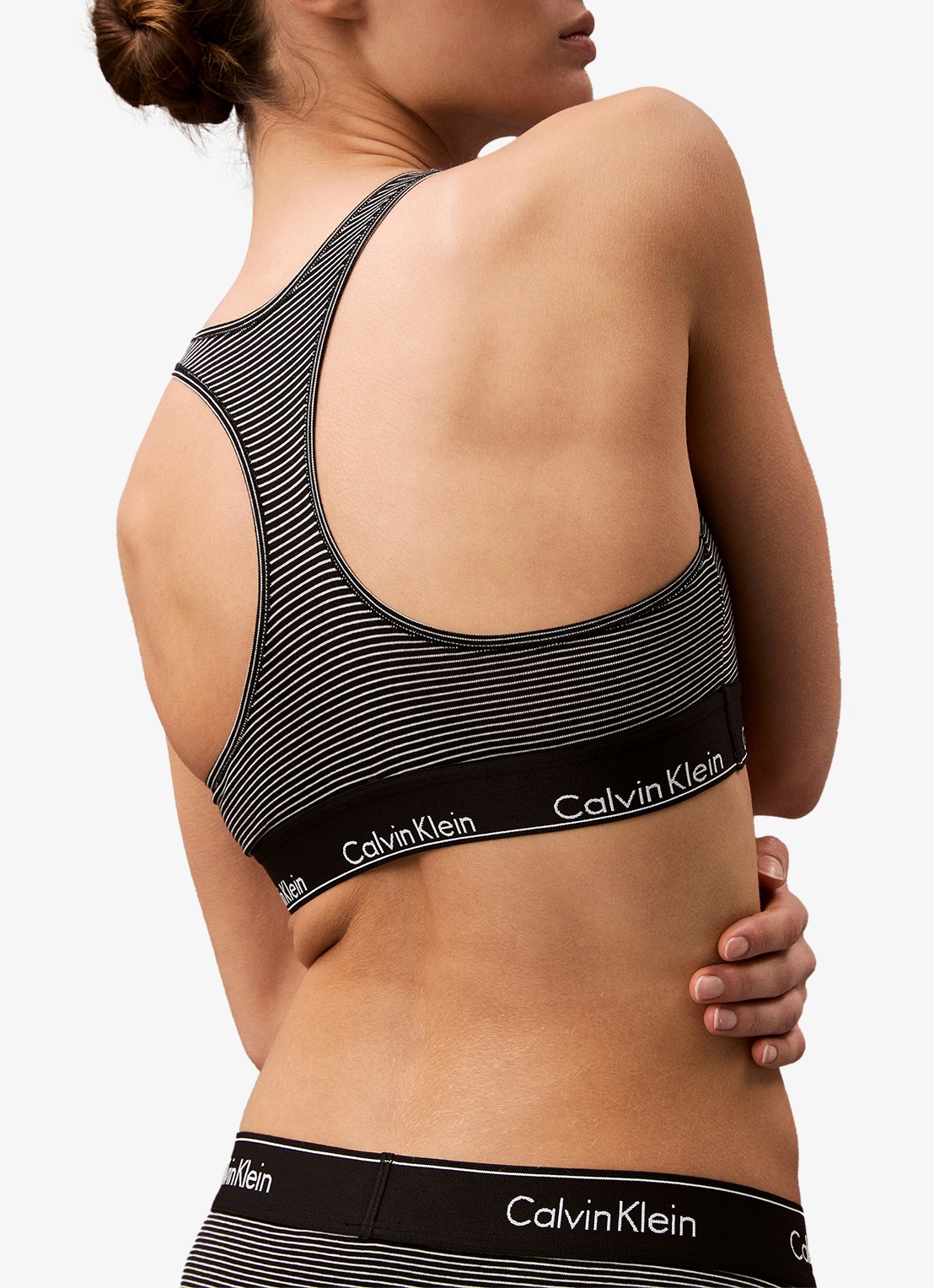 Calvin Klein Modern bralette met logoband - detail 6 hairline stripe black / zwart