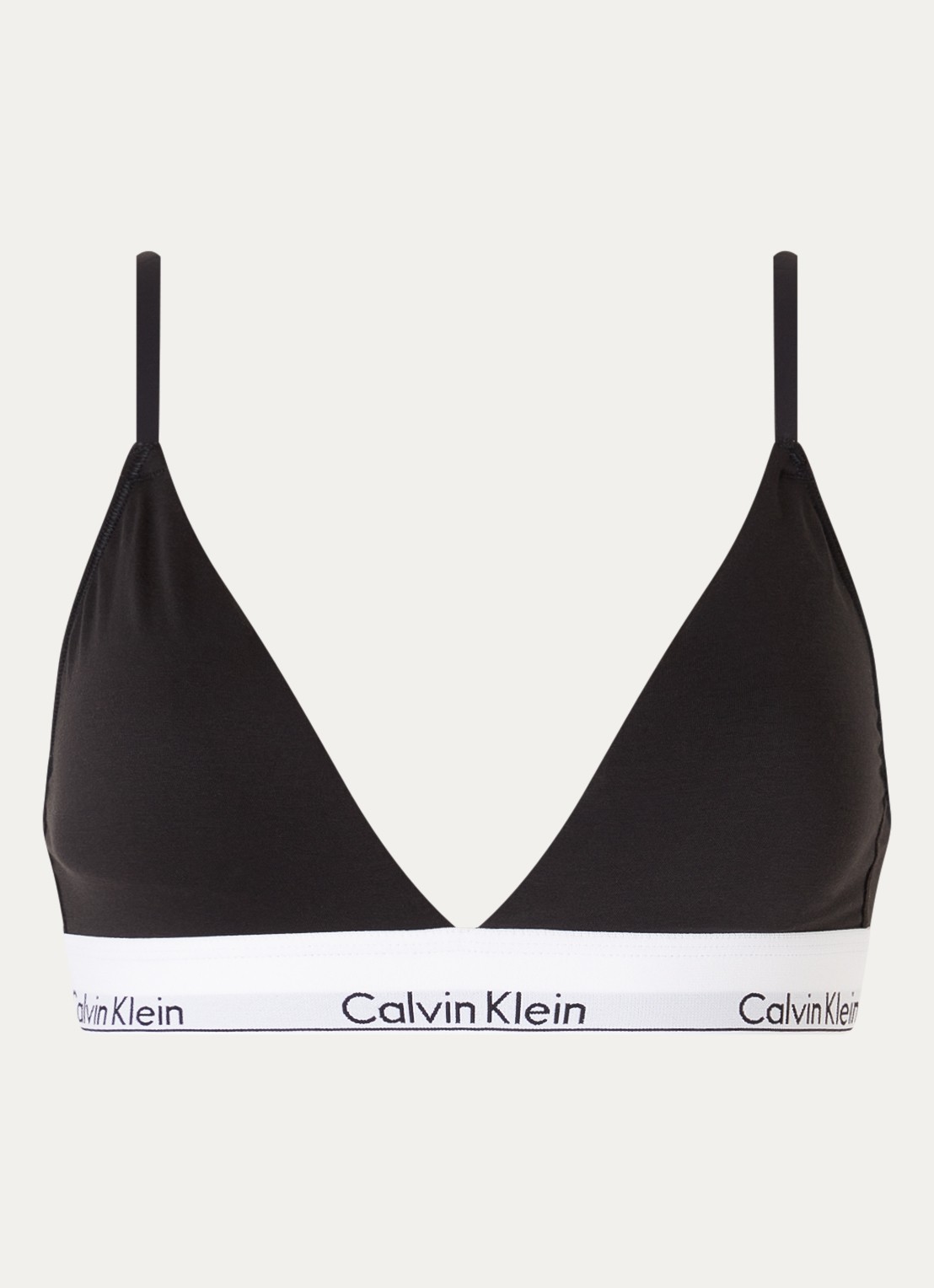 Calvin Klein Modern bralette met uitneembare vulling en logoband - voorkant 7 black / zwart