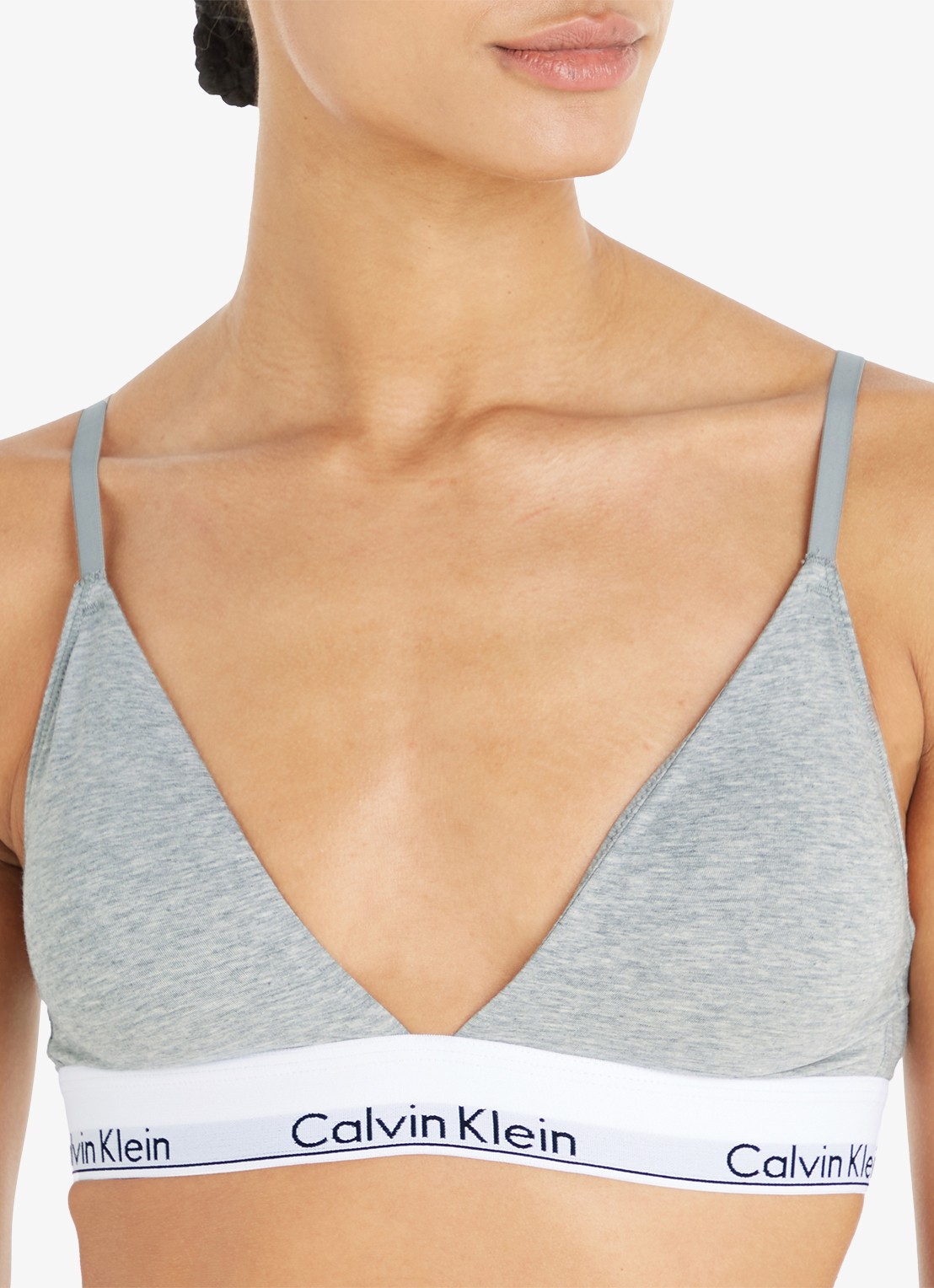 Calvin Klein Modern bralette met uitneembare vulling en logoband - detail 3 grey heather / grijs