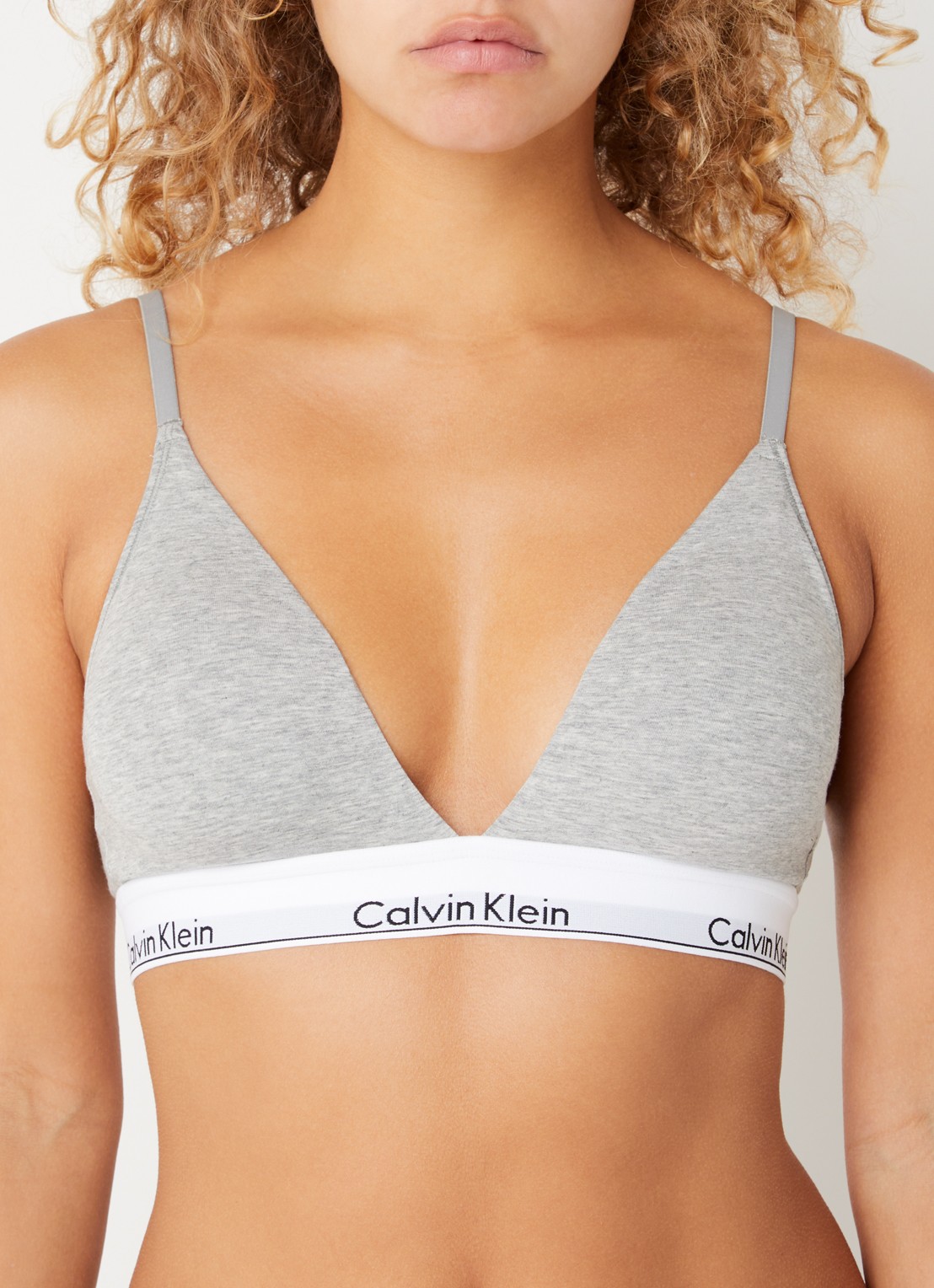 Calvin Klein Modern bralette met uitneembare vulling en logoband - detail 5 grey heather / grijs