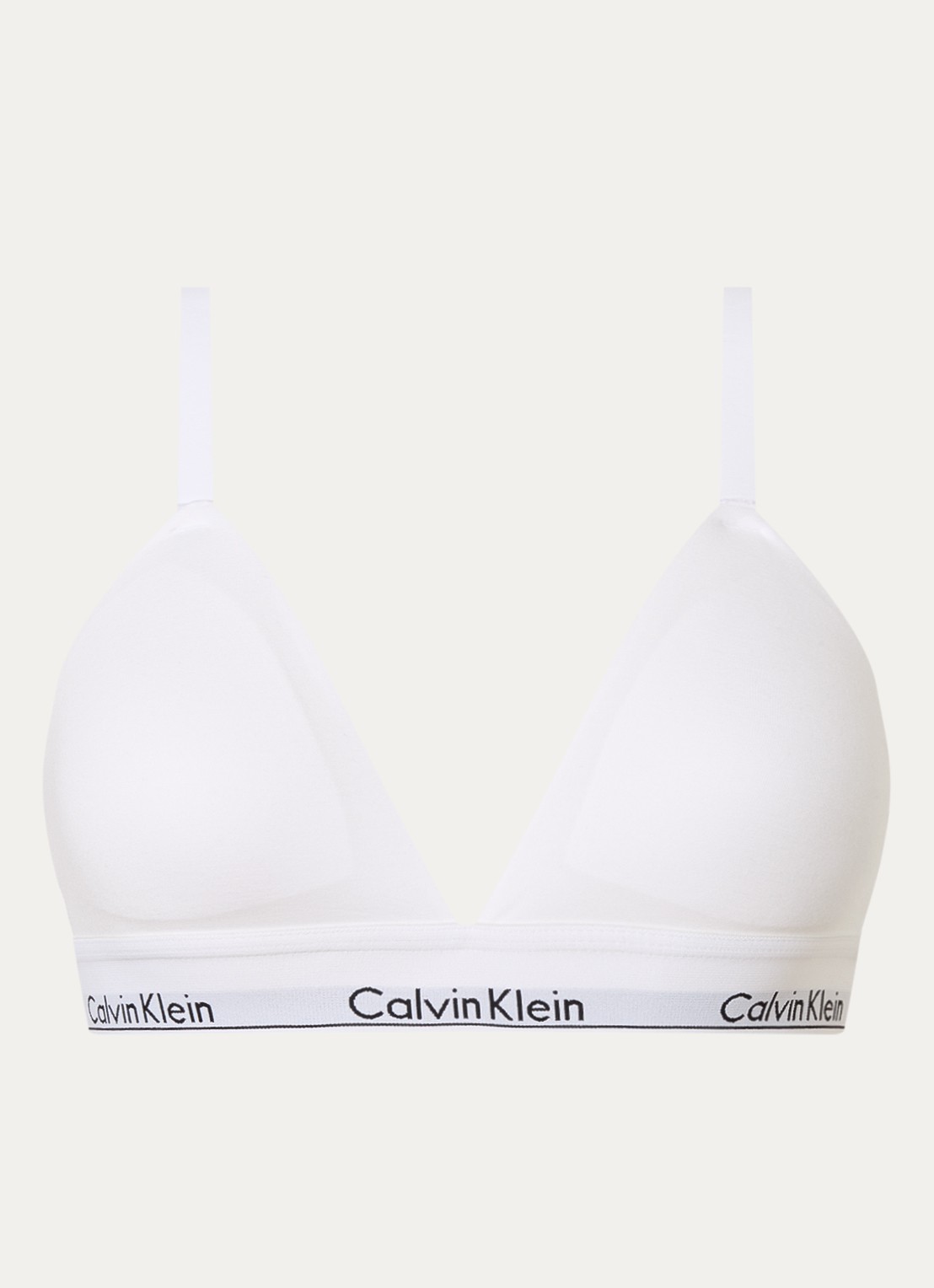 Calvin Klein Modern bralette met uitneembare vulling en logoband - voorkant 2 classic white / wit