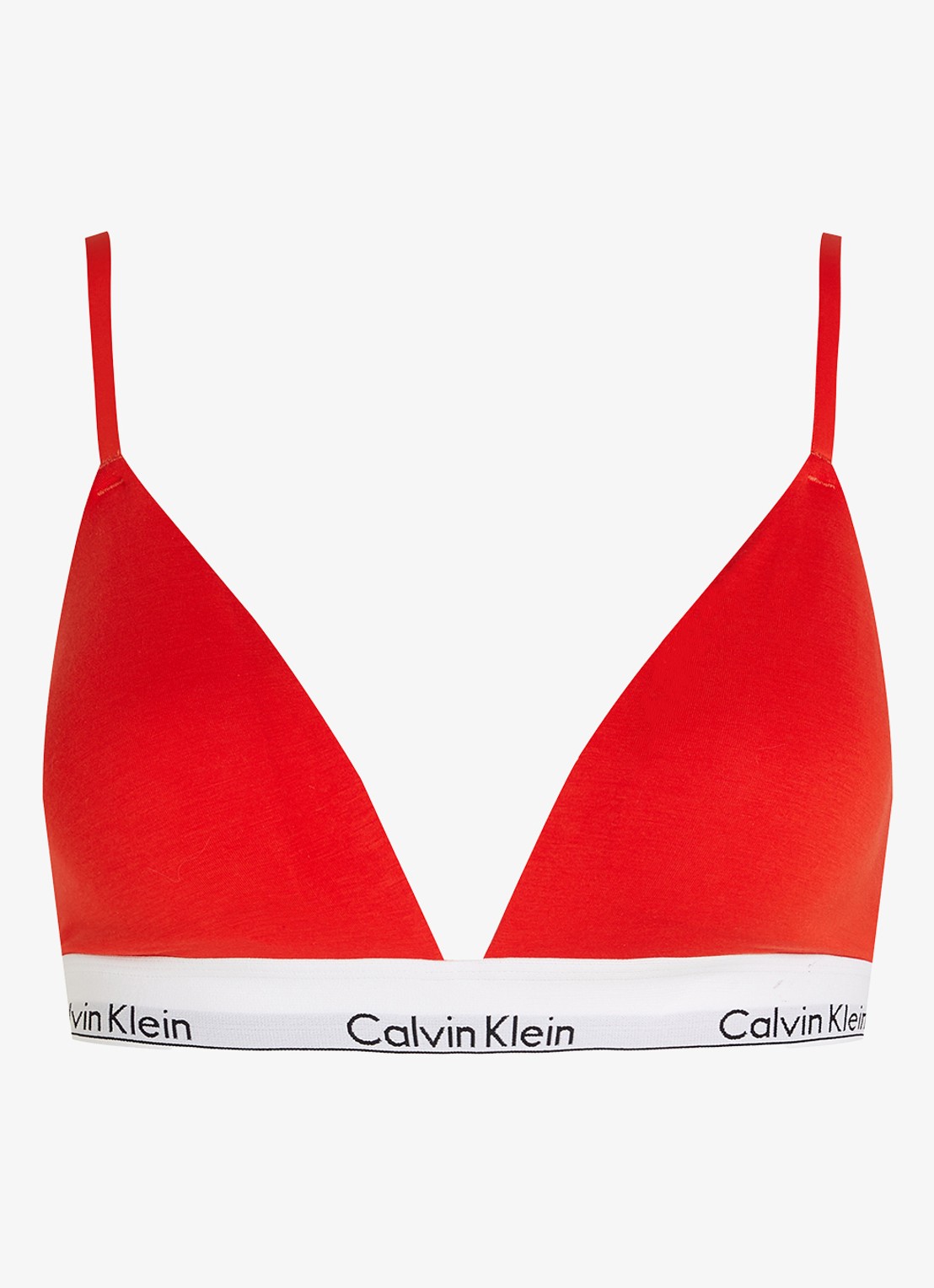 Calvin Klein Modern bralette met uitneembare vulling en logoband - voorkant 2 molten / rood