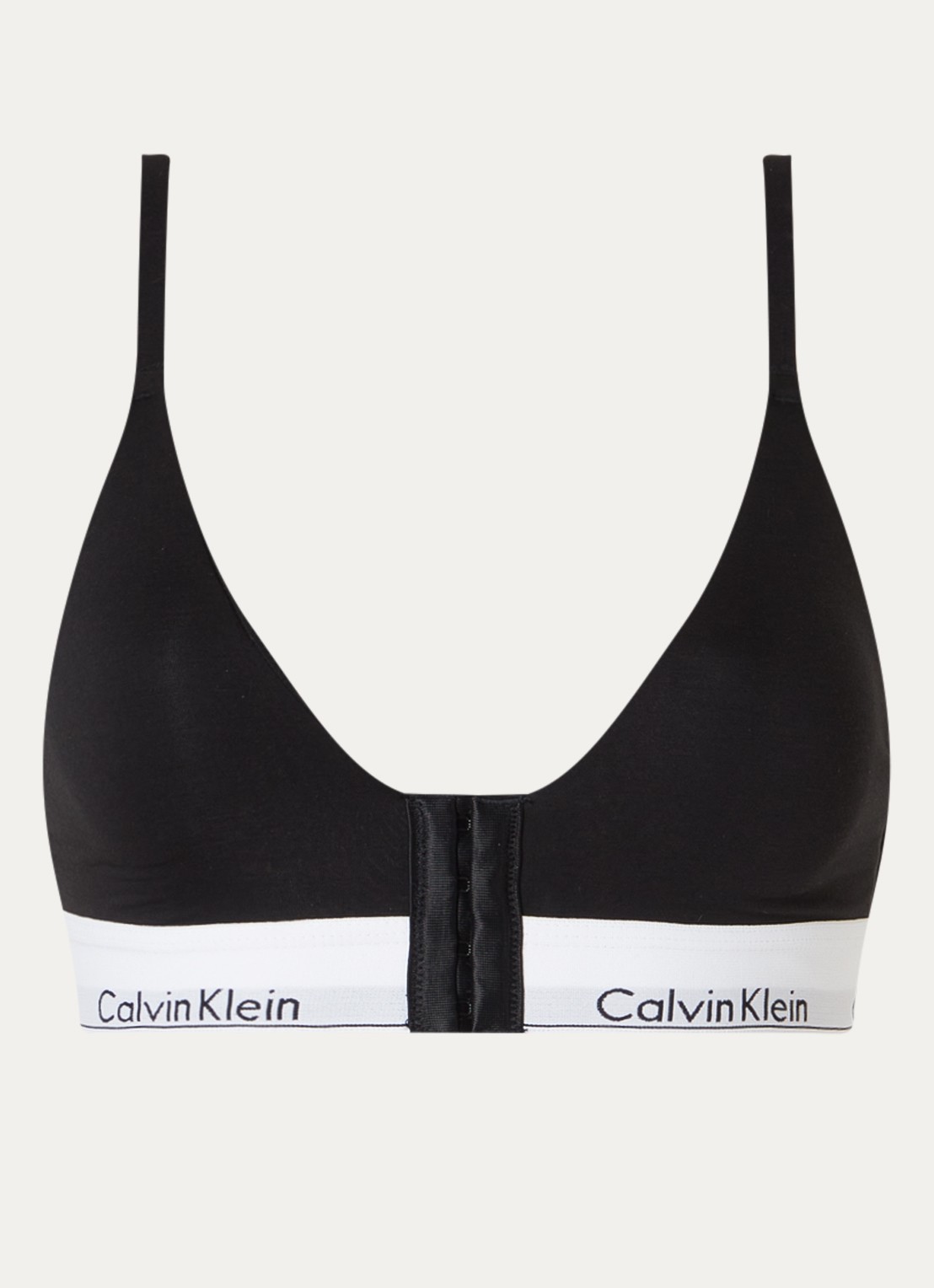 Calvin Klein Modern Cotton prothese bh met logoband - voorkant 2 zwart