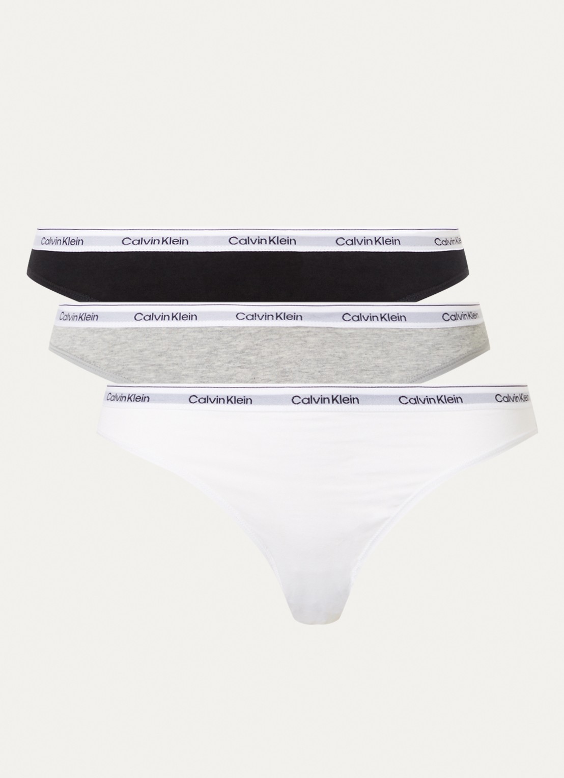 Calvin Klein Modern Logo slip met logoband in 3-pack - voorkant zwart