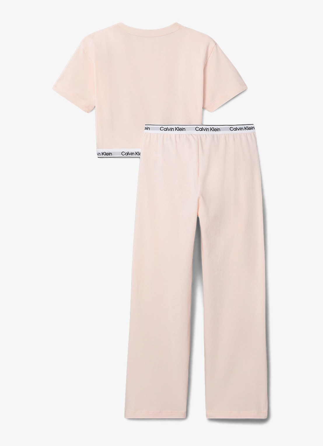 Calvin Klein Modern pyjamaset met logoband - voorkant lichtroze