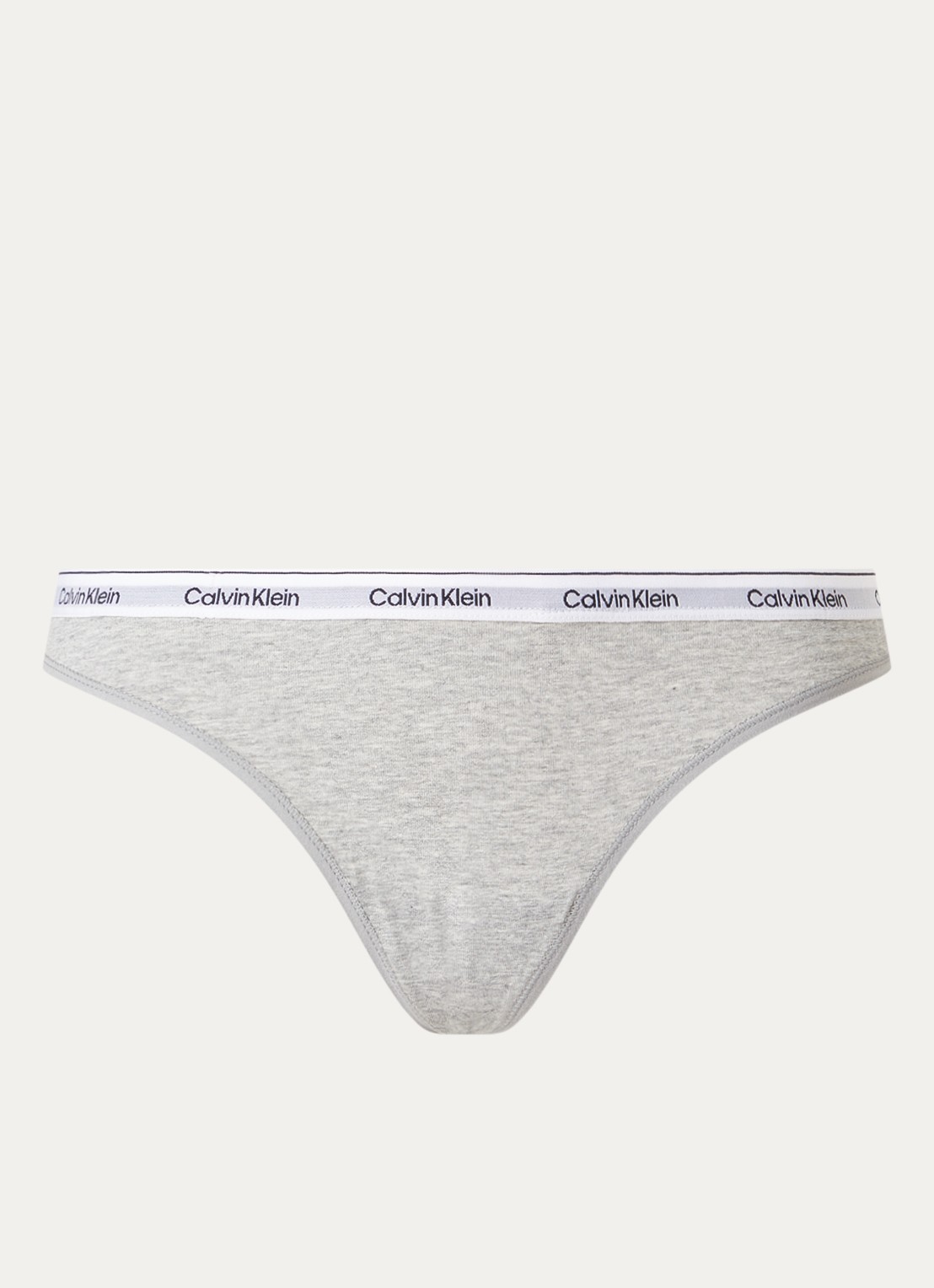 Calvin Klein Modern string met logoband - voorkant 2 grey heather / grijs