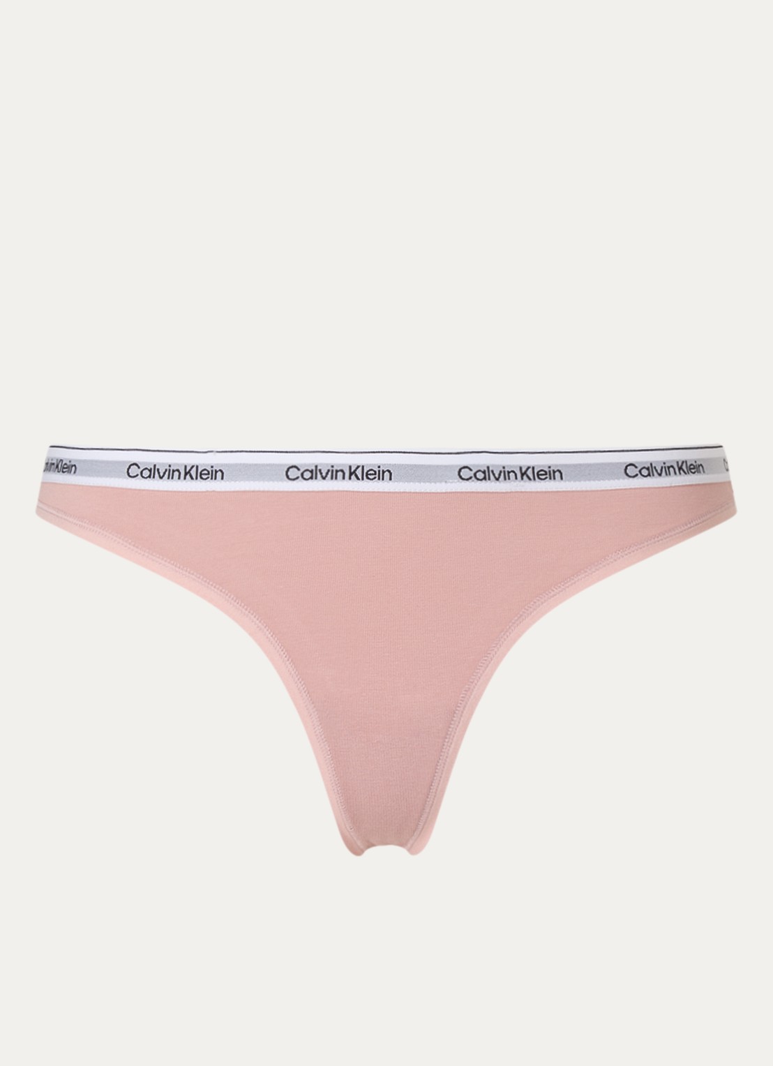 Calvin Klein Modern string met logoband - voorkant 10 subdued  / beige