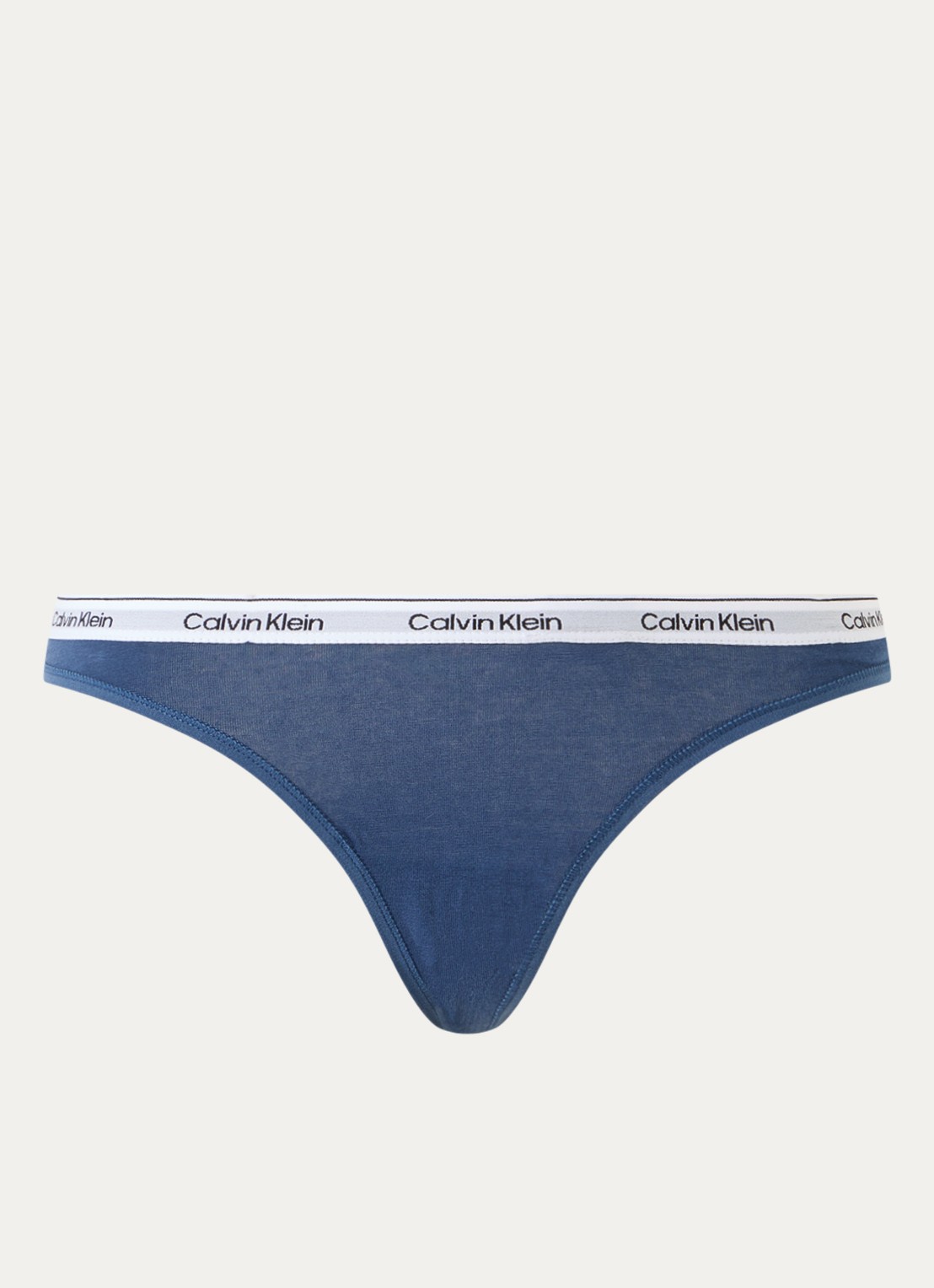 Calvin Klein Modern string met logoband - voorkant 4 dark denim-cec / blauw