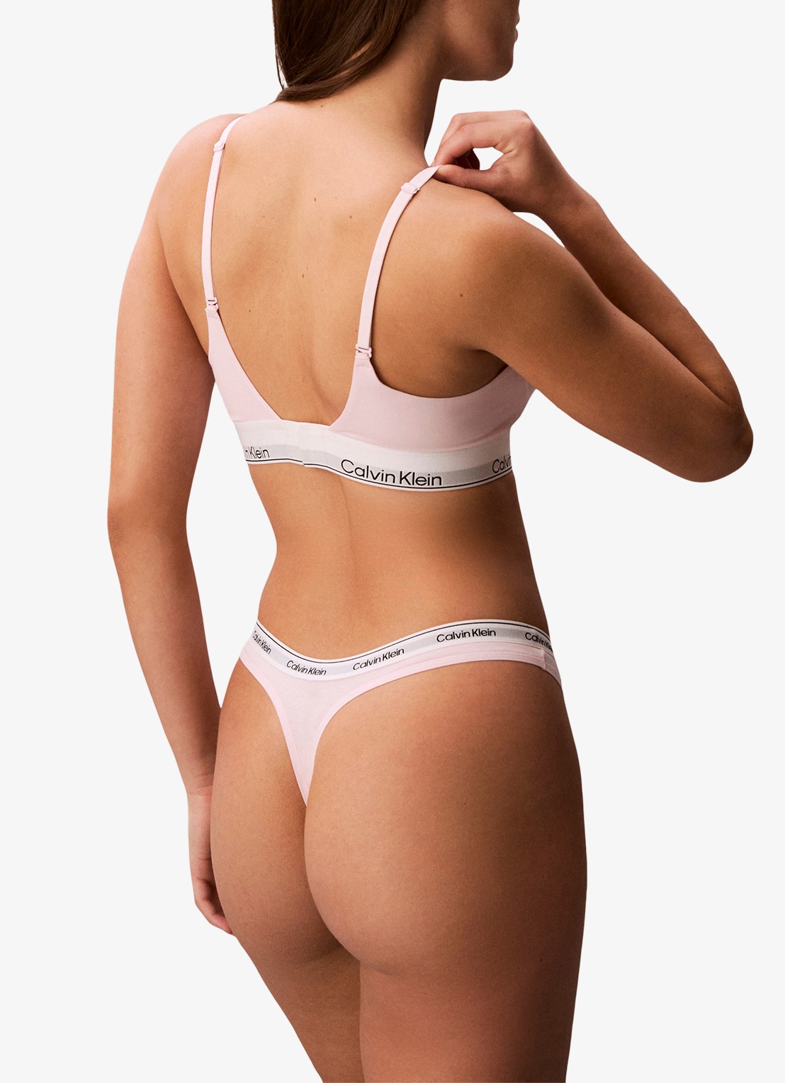 Calvin Klein Modern string met logoband - achterkant 5 cradle pink-8z6 / roze
