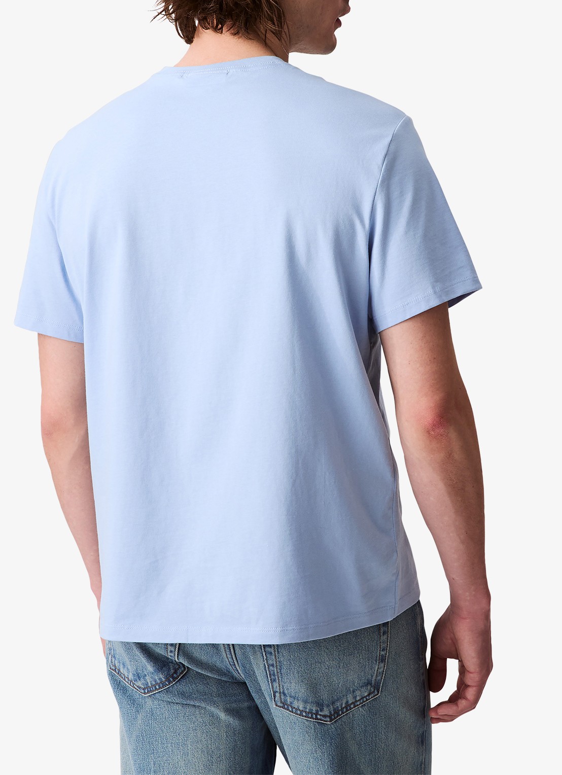 Calvin Klein Mono T-shirt met logo - achterkant 3 lichtblauw
