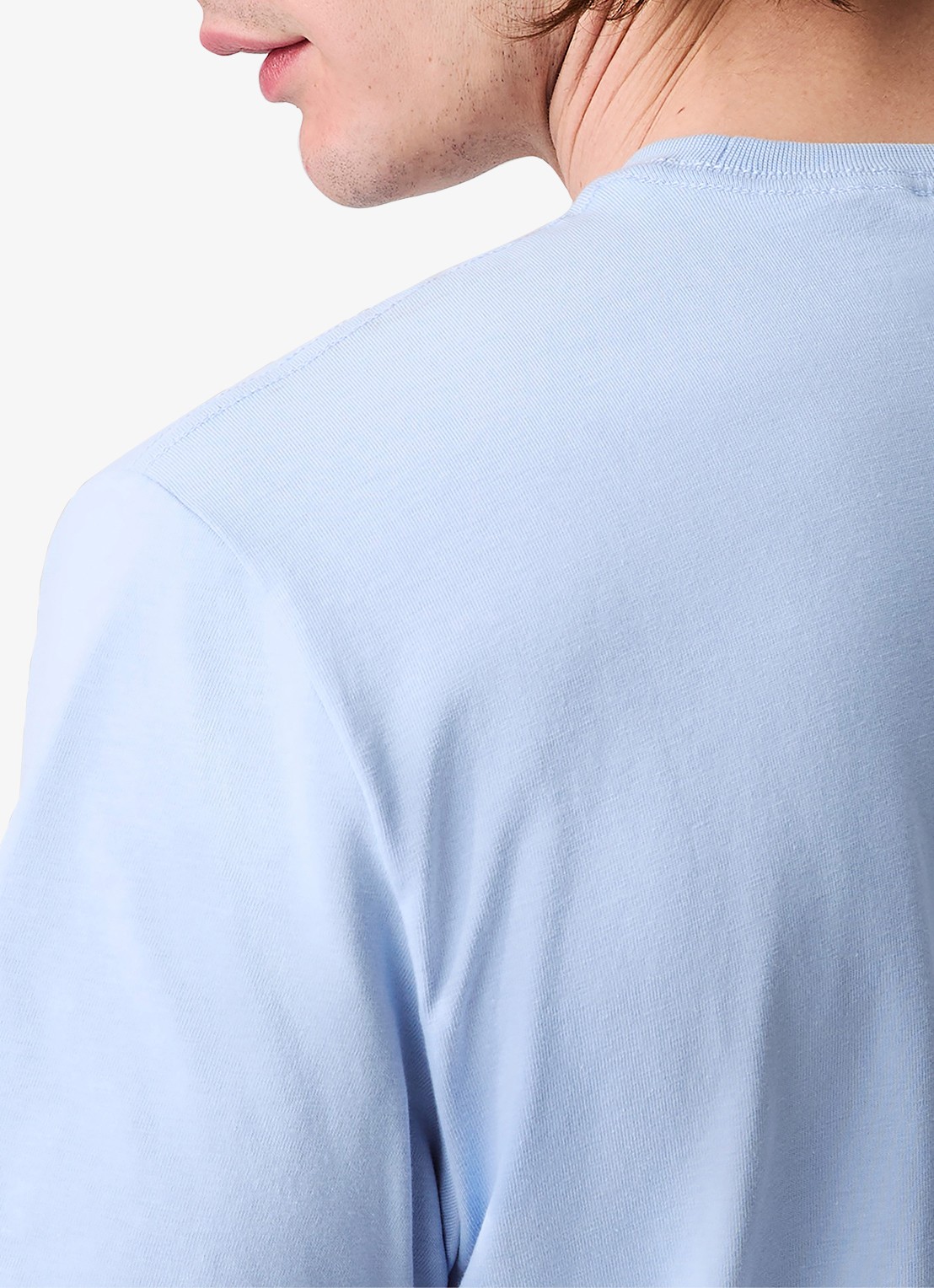 Calvin Klein Mono T-shirt met logo - detail 6 lichtblauw