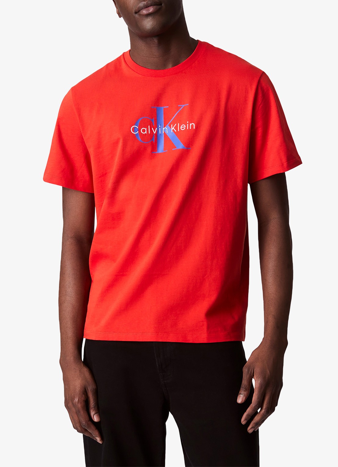 Calvin Klein Mono T-shirt met logo - detail 2 rood