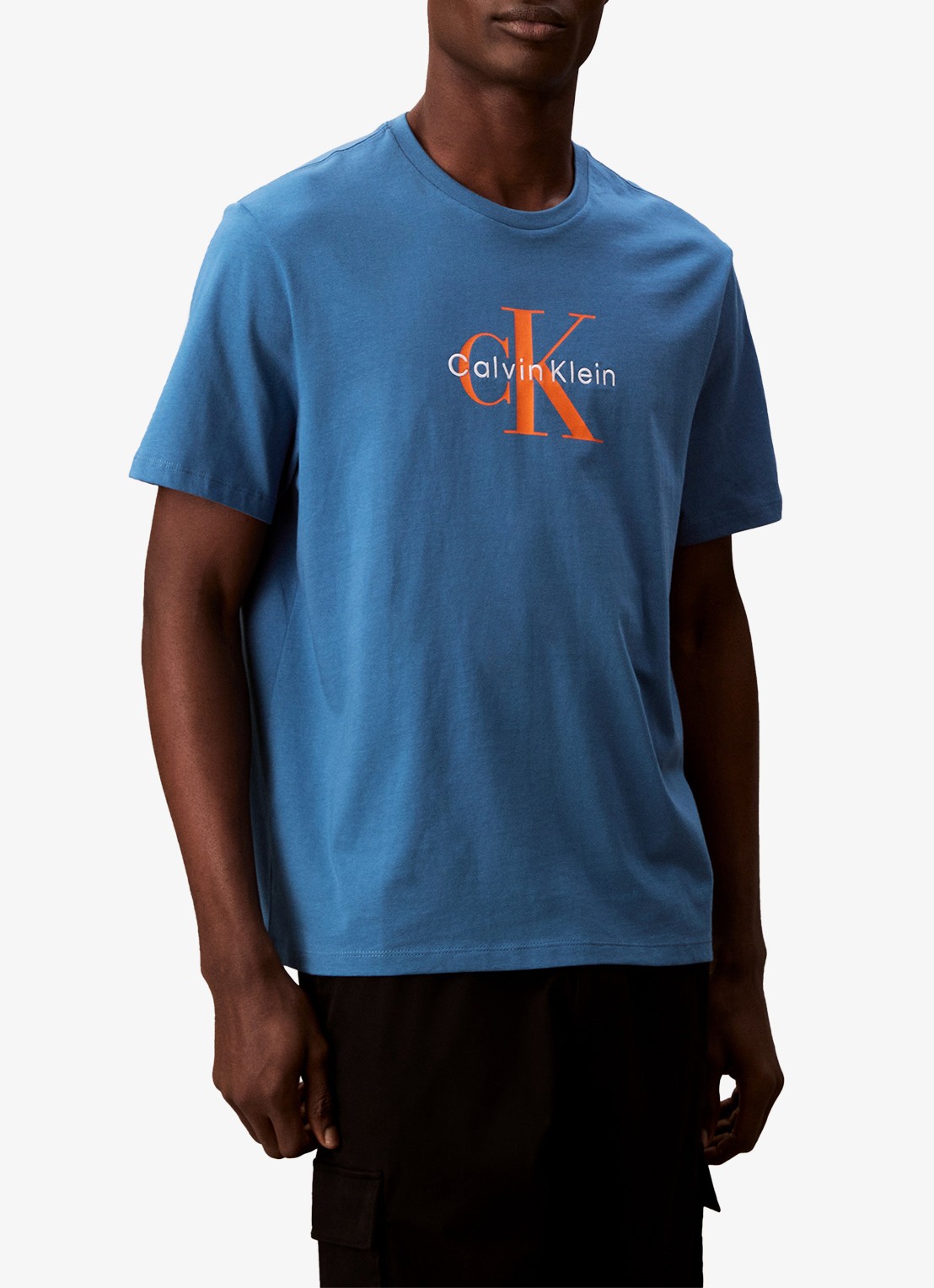 Calvin Klein Mono T-shirt met logo - detail blauw
