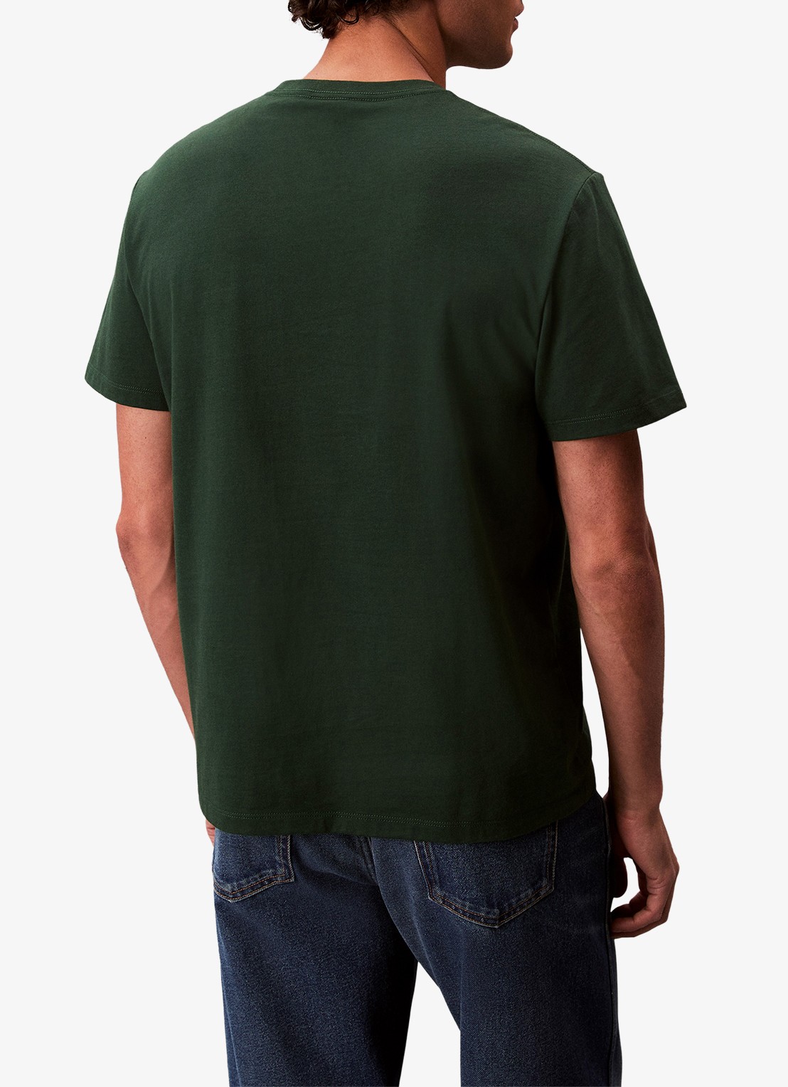 Calvin Klein Mono T-shirt met logo - achterkant legergroen