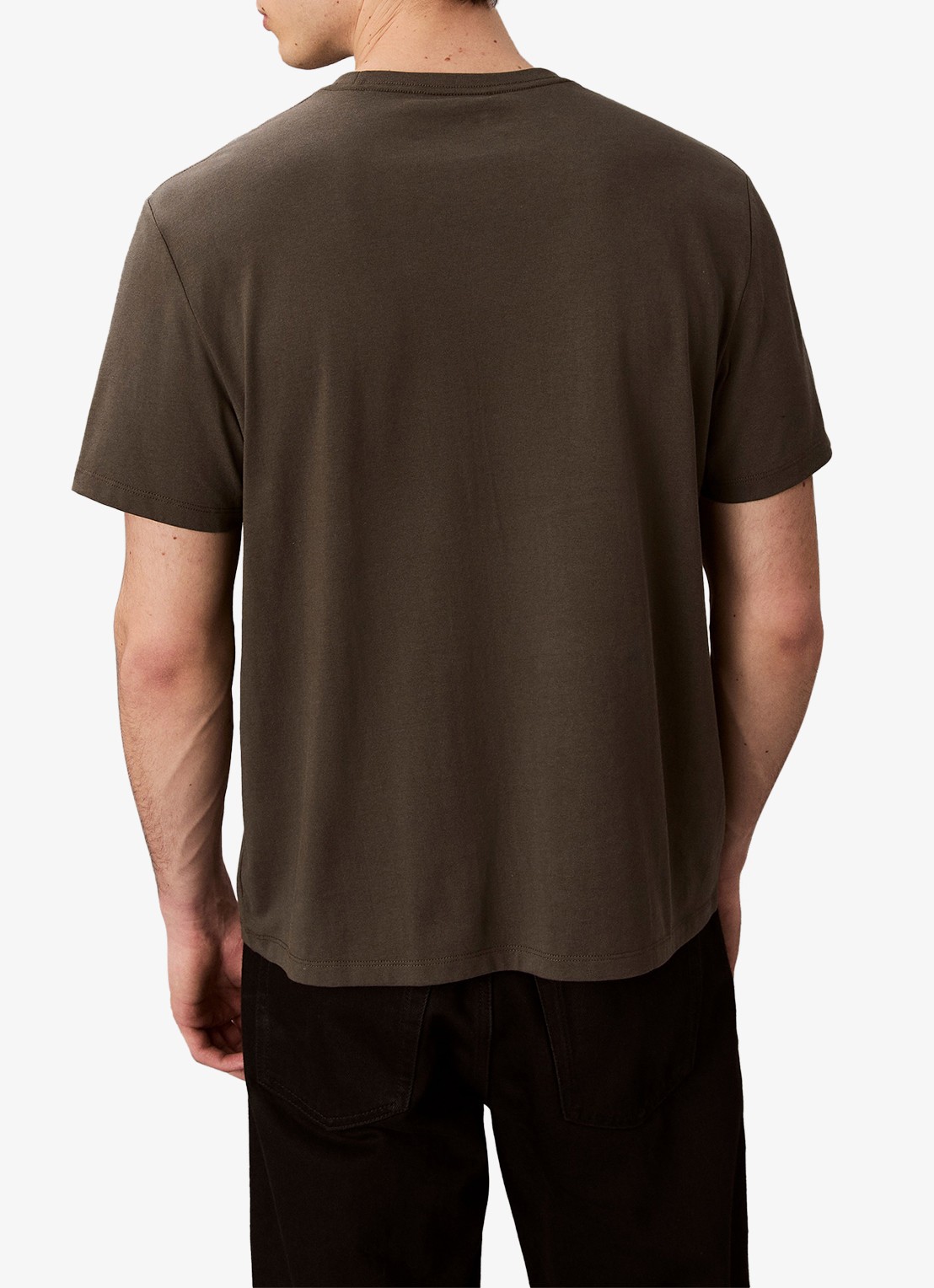 Calvin Klein Mono T-shirt met logo - achterkant 3 staalblauw