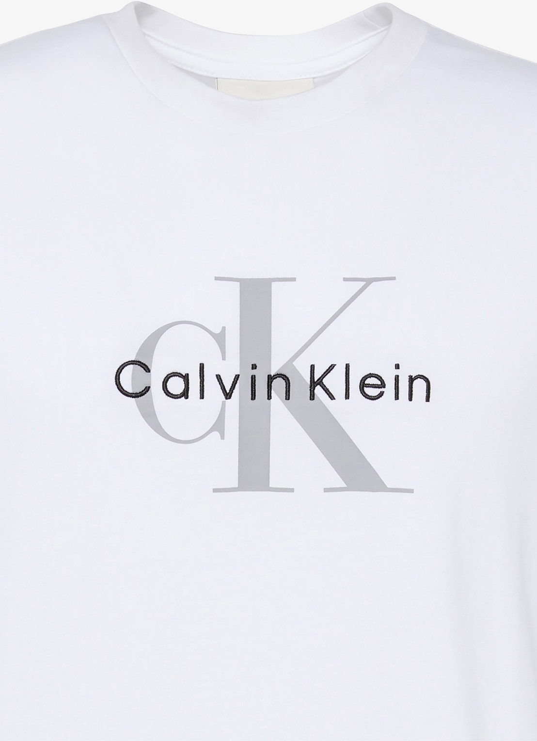 Calvin Klein Mono T-shirt met logo - detail 5 wit