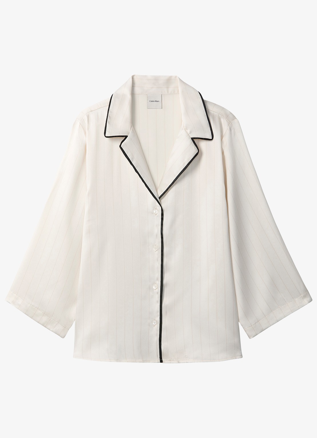 Calvin Klein Nachthemd met gestreept detail - voorkant wit