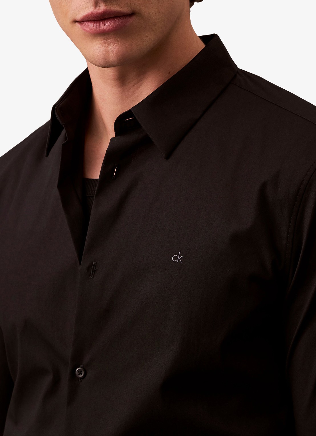 Calvin Klein Overhemd met logoborduring - detail 2 zwart
