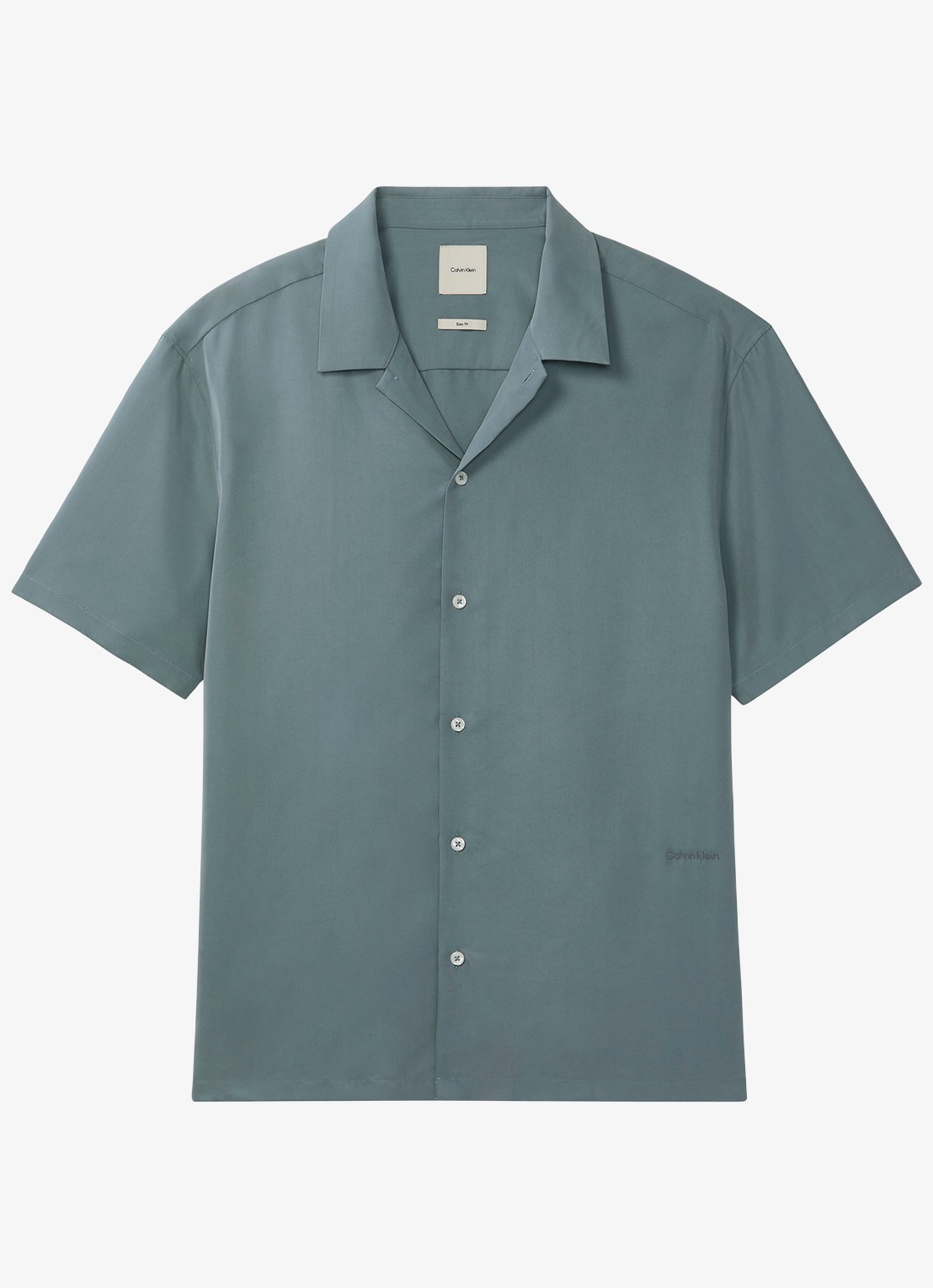 Calvin Klein Overhemd met logoborduring - voorkant lichtgrijs