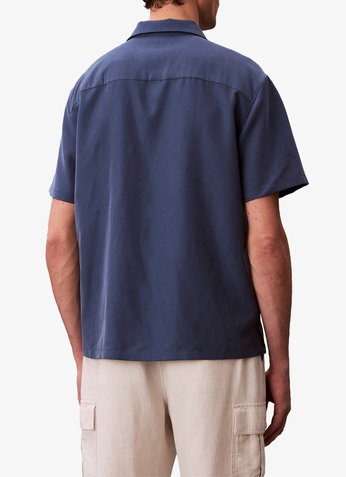 Calvin Klein Overhemd met logoborduring - achterkant 5 denim