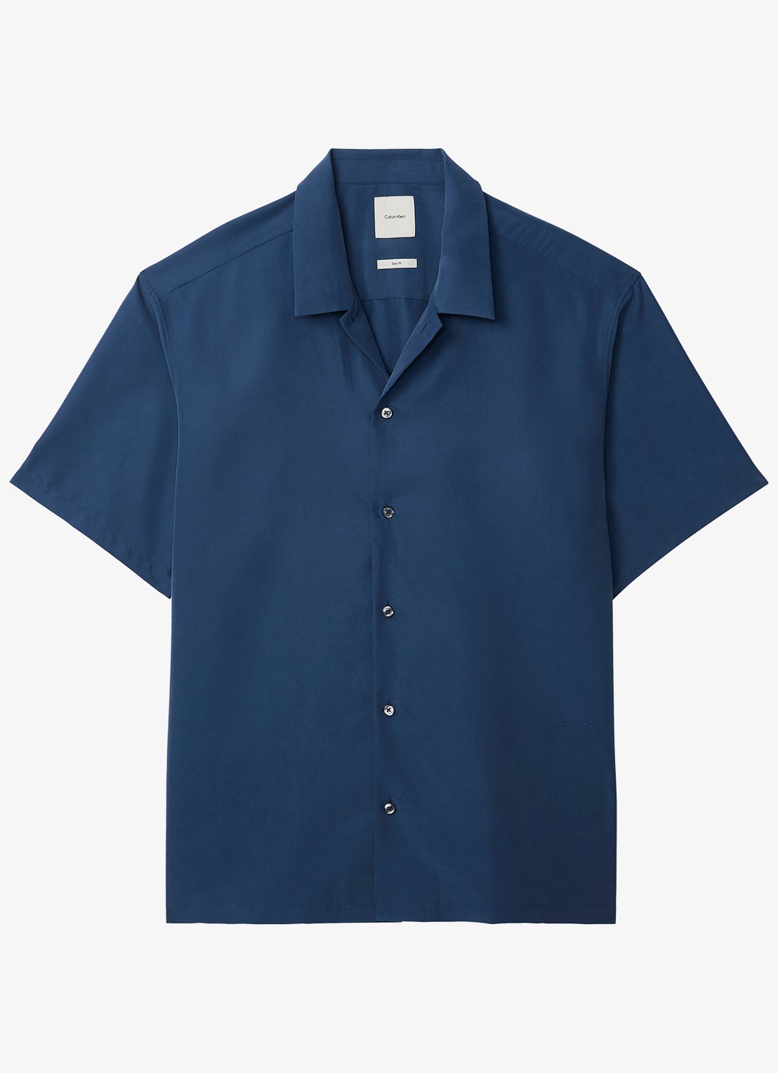 Calvin Klein Overhemd met logoborduring - voorkant denim