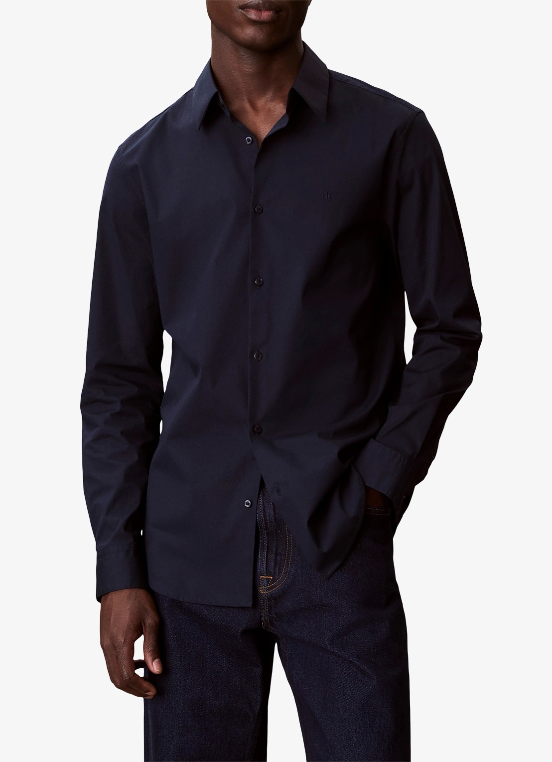 Calvin Klein Overhemd met logoborduring - detail 2 dark sapphire-cef