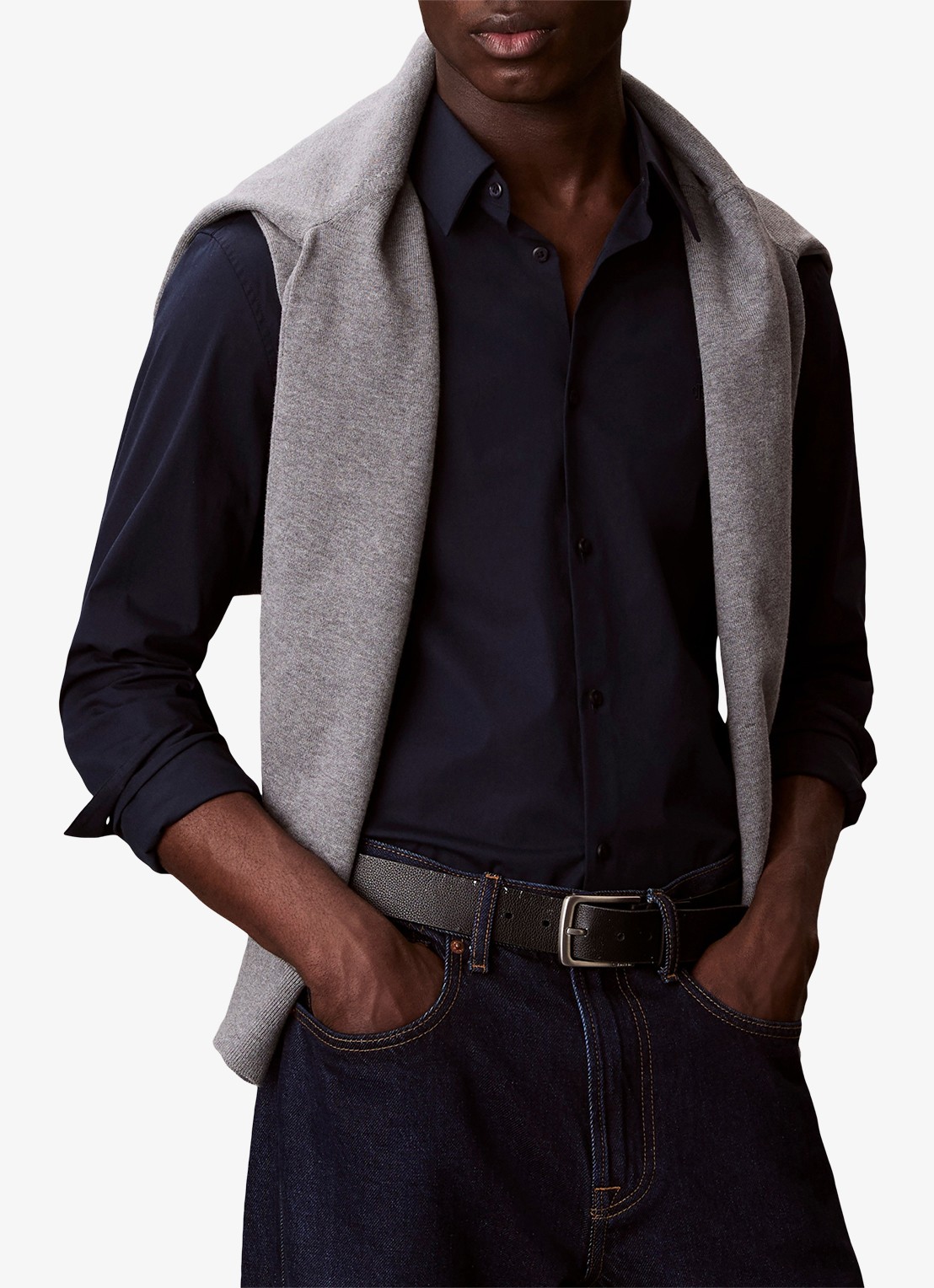 Calvin Klein Overhemd met logoborduring - detail 3 dark sapphire-cef