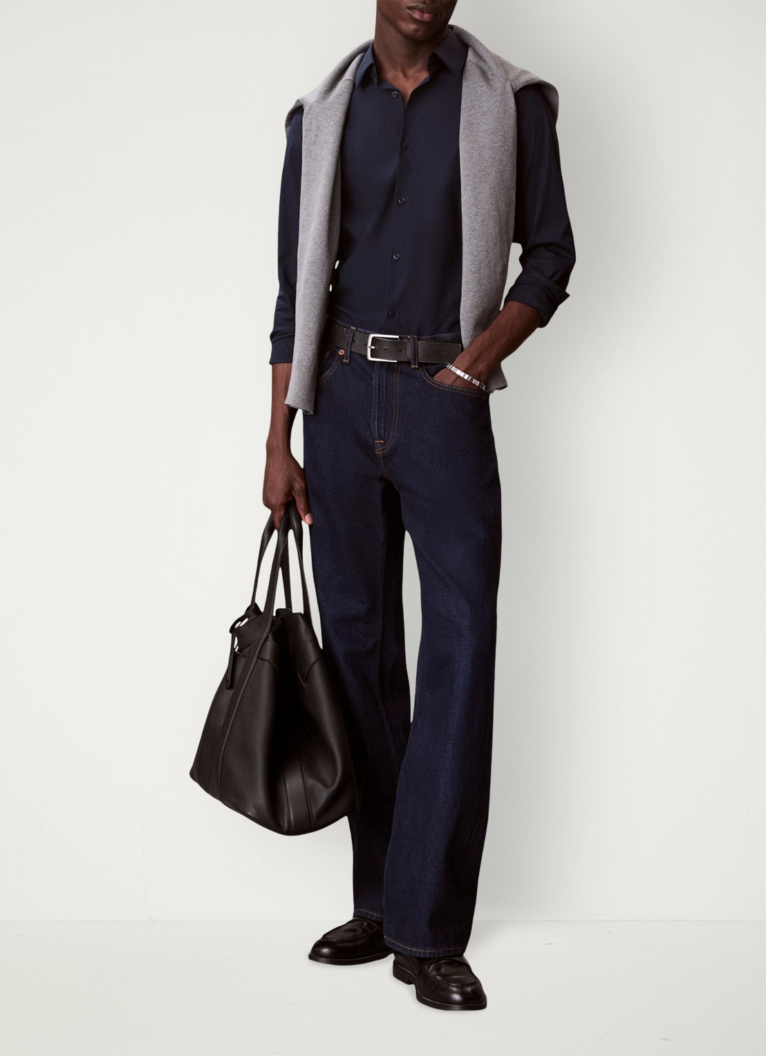 Calvin Klein Overhemd met logoborduring - voorkant 6 dark sapphire-cef