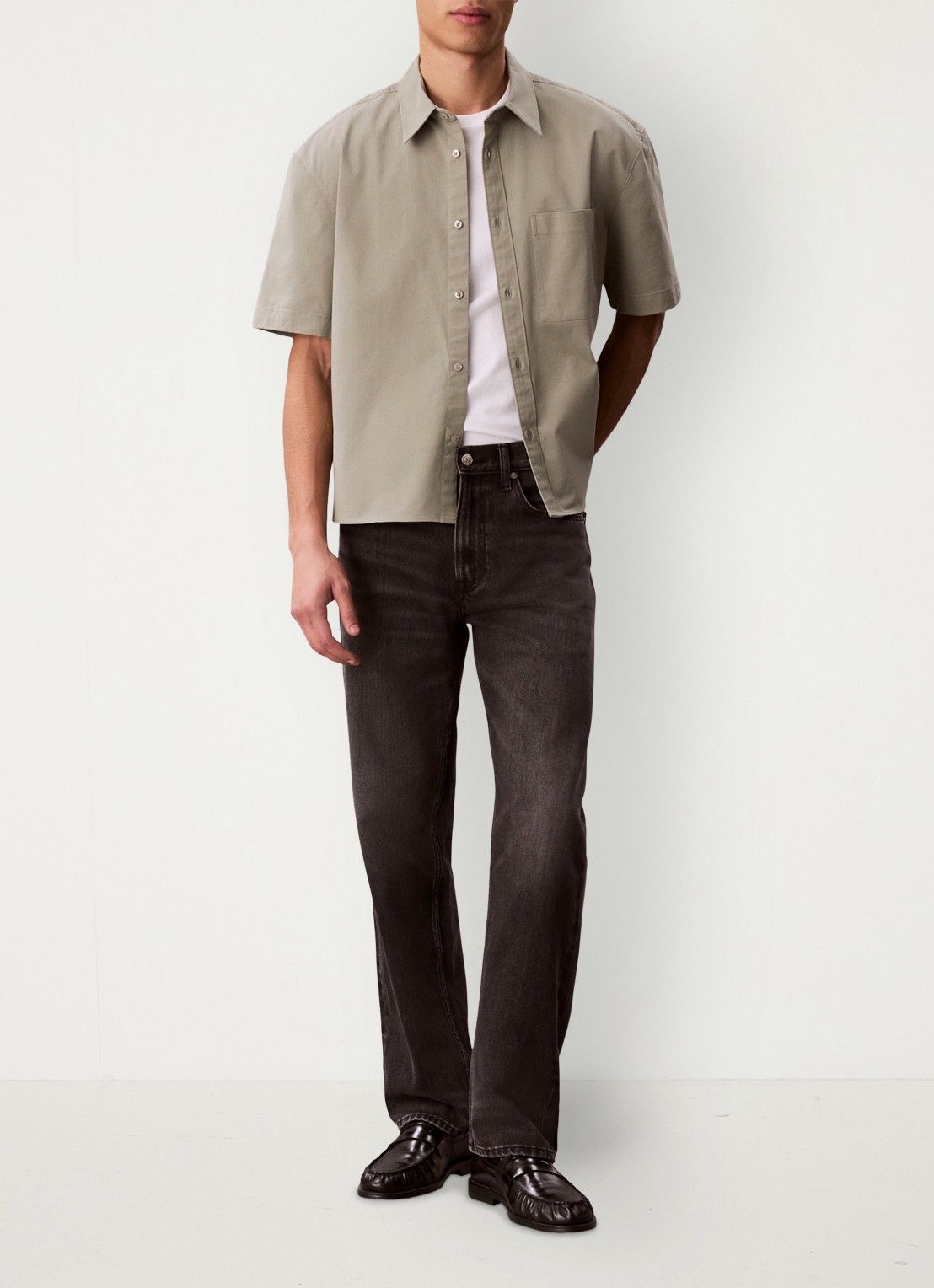 Calvin Klein Overhemd met logoborduring - voorkant 2 lindegroen
