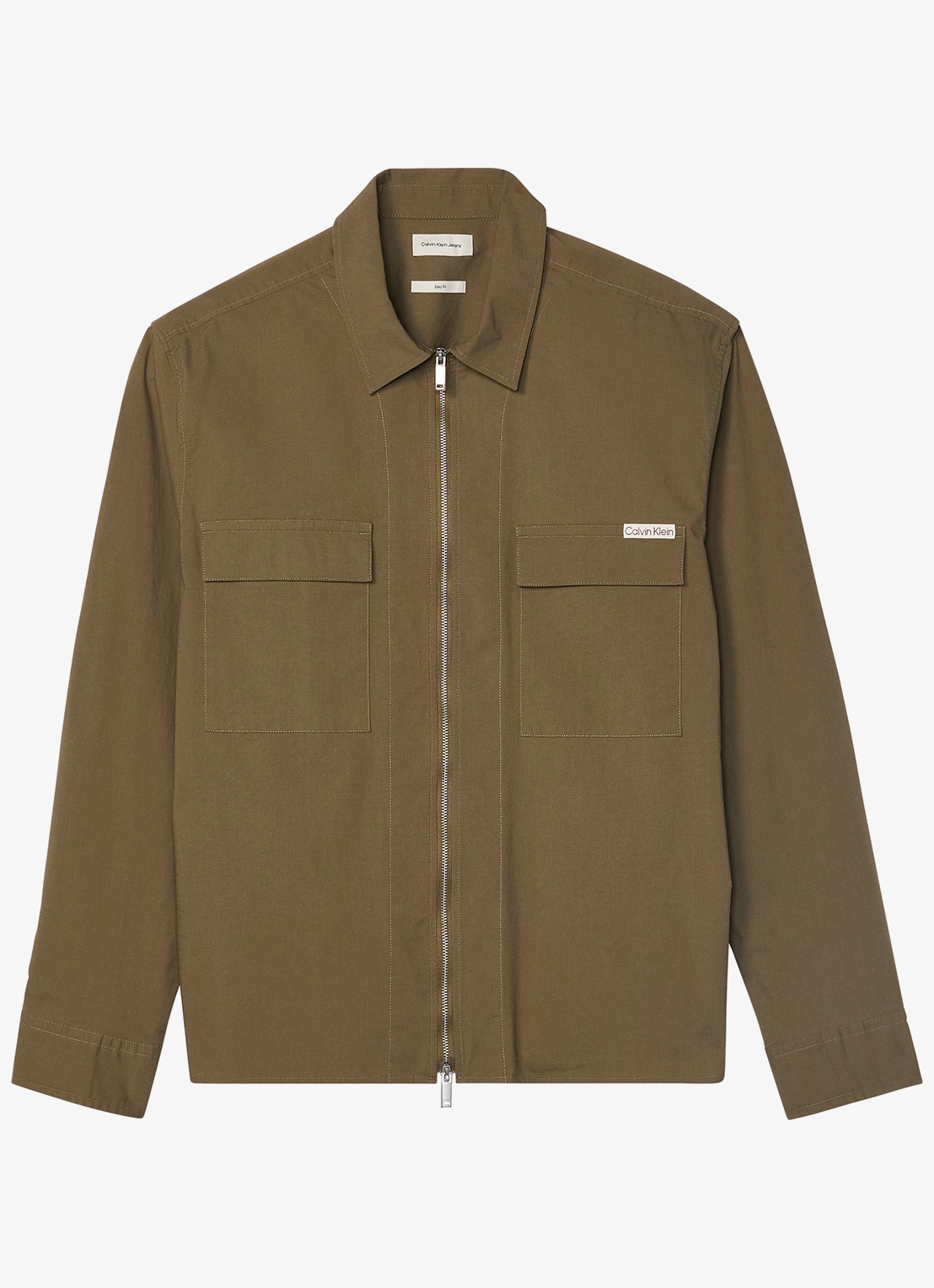 Calvin Klein Overshirt met borstzakken - voorkant bruin