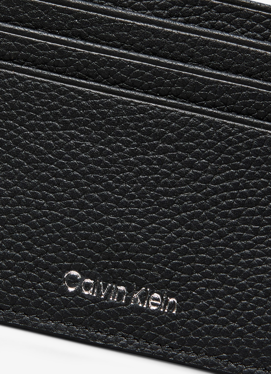 Calvin Klein Pasjeshouder van leer met logo - detail 3 zwart