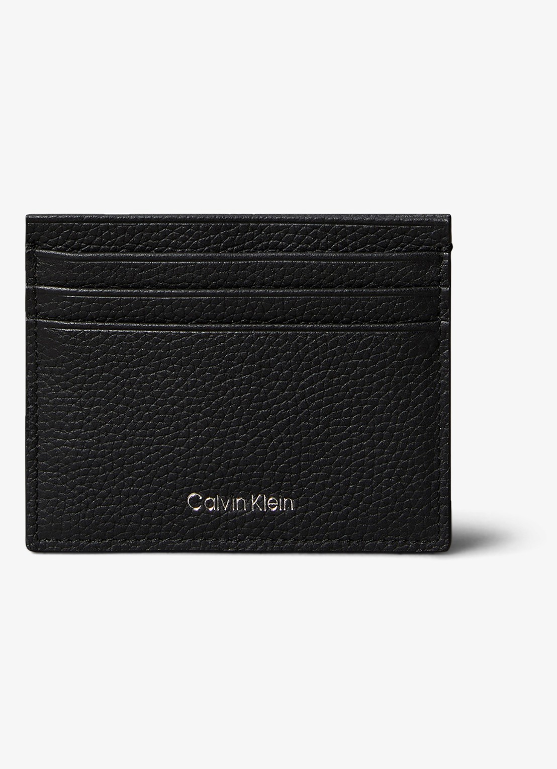 Calvin Klein Pasjeshouder van leer met logo - voorkant zwart