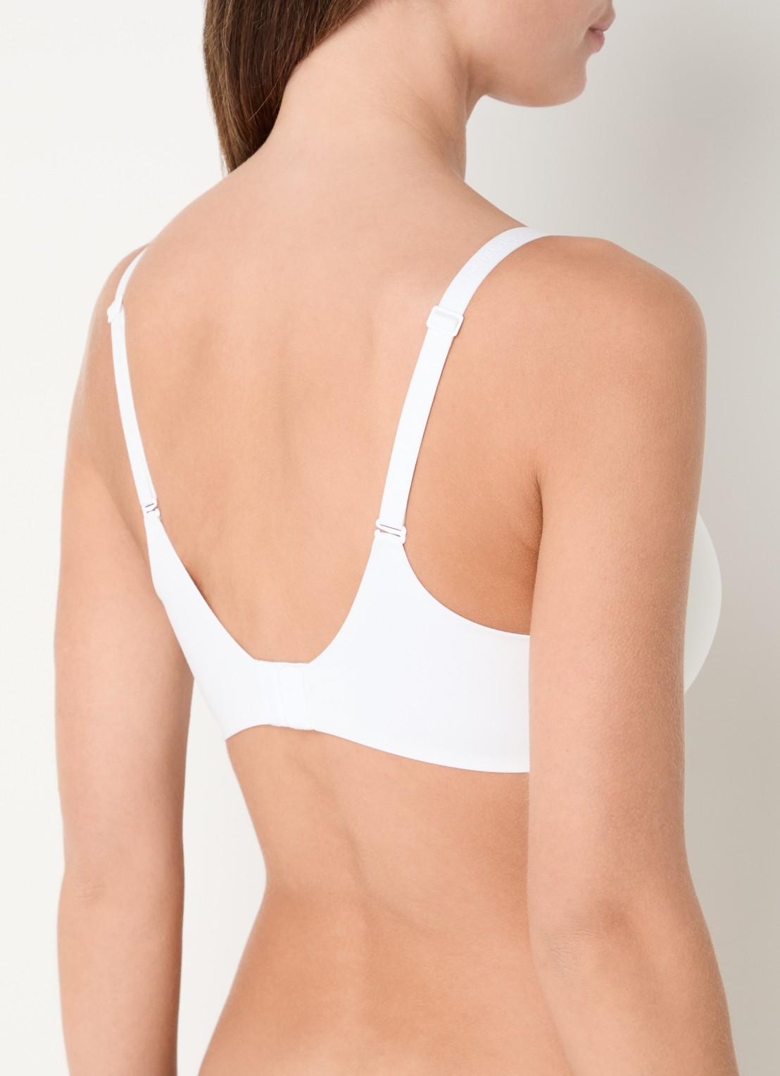 Calvin Klein Perfectly Fit beugelloze plunge T-shirt bh - achterkant 2 wit