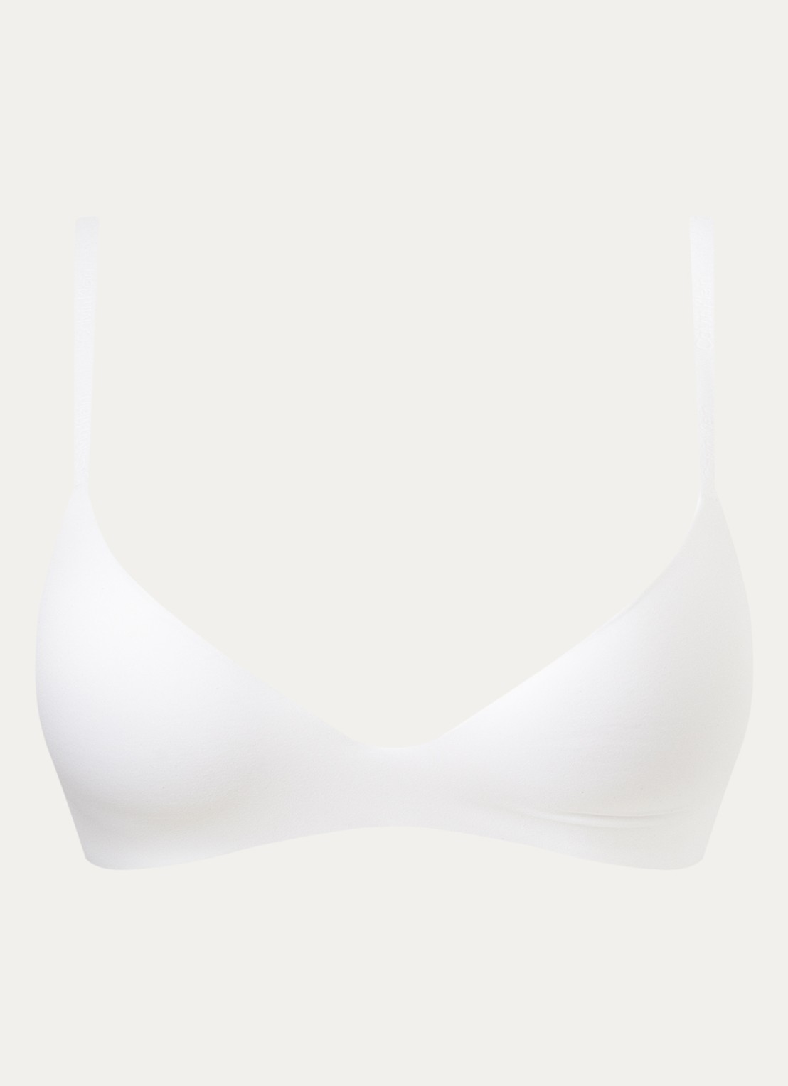 Calvin Klein Perfectly Fit beugelloze plunge T-shirt bh - voorkant gebroken wit