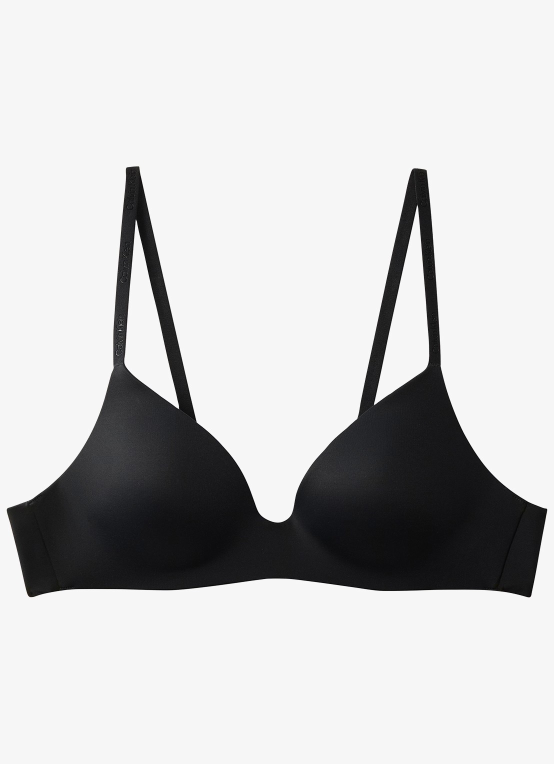 Calvin Klein Perfectly Fit beugelloze plunge T-shirt bh - voorkant diepzwart