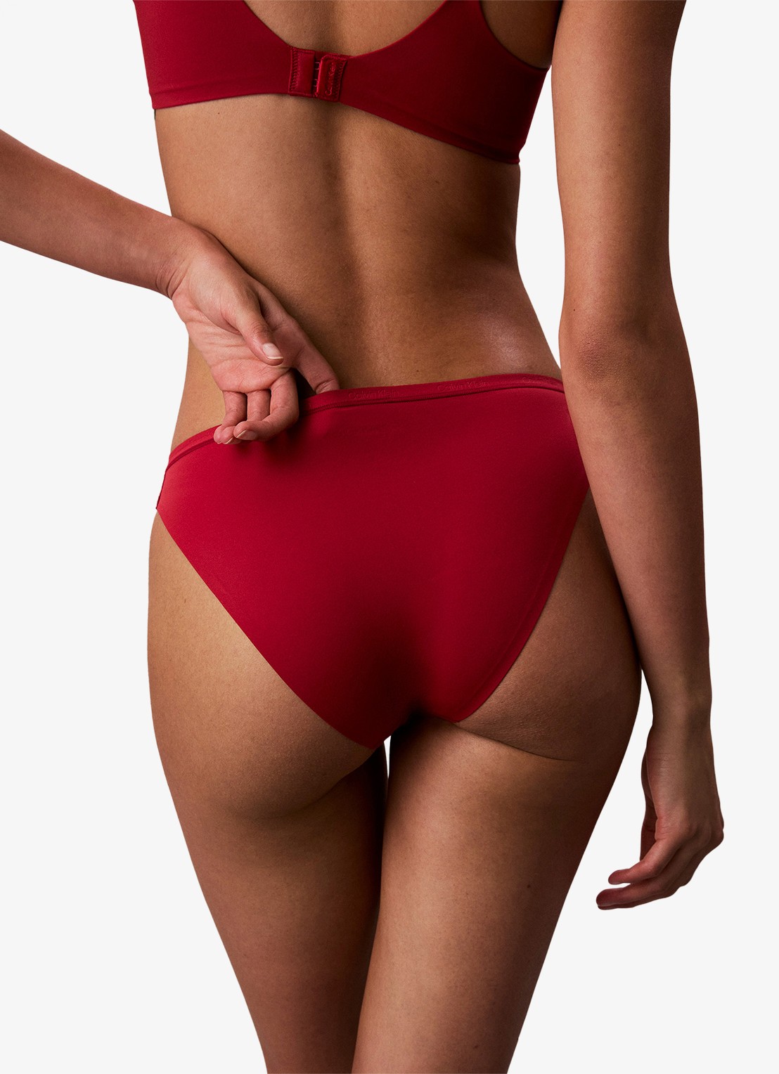 Calvin Klein Perfectly fit slip met logoband - detail 3 rood