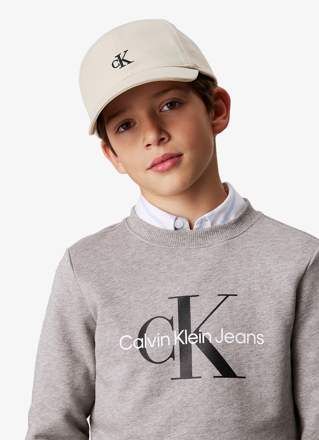 Calvin Klein Pet met logoborduring - detail 3 taupe