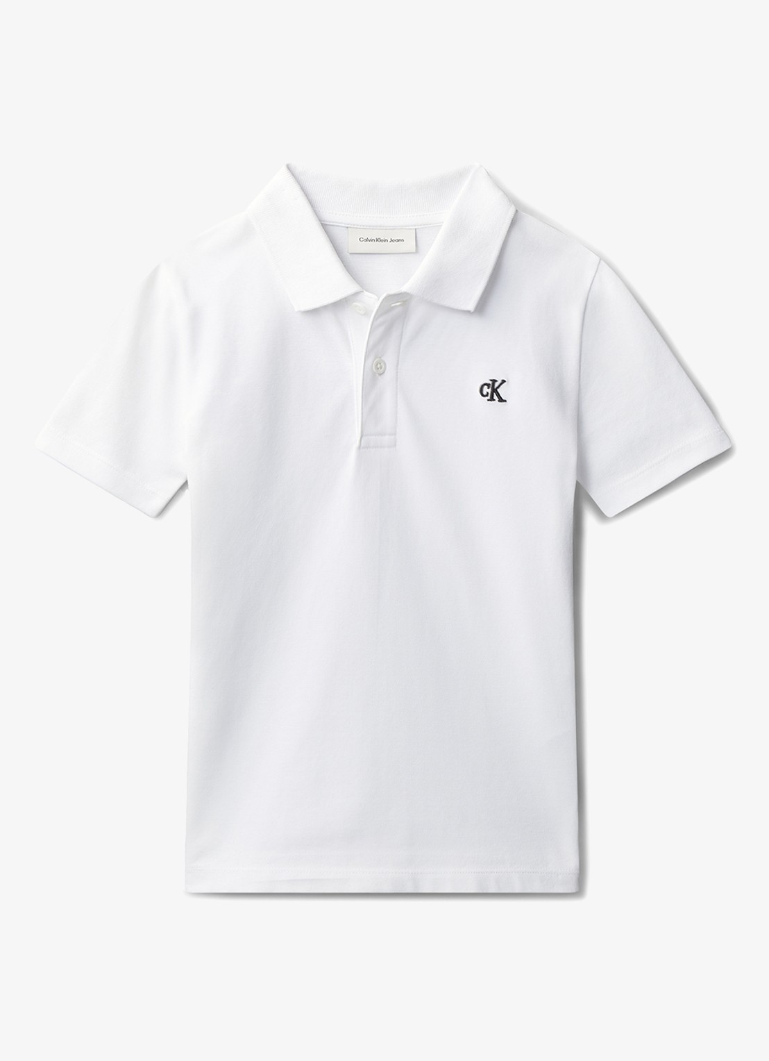 Calvin Klein Polo met logoborduring - voorkant 3 wit