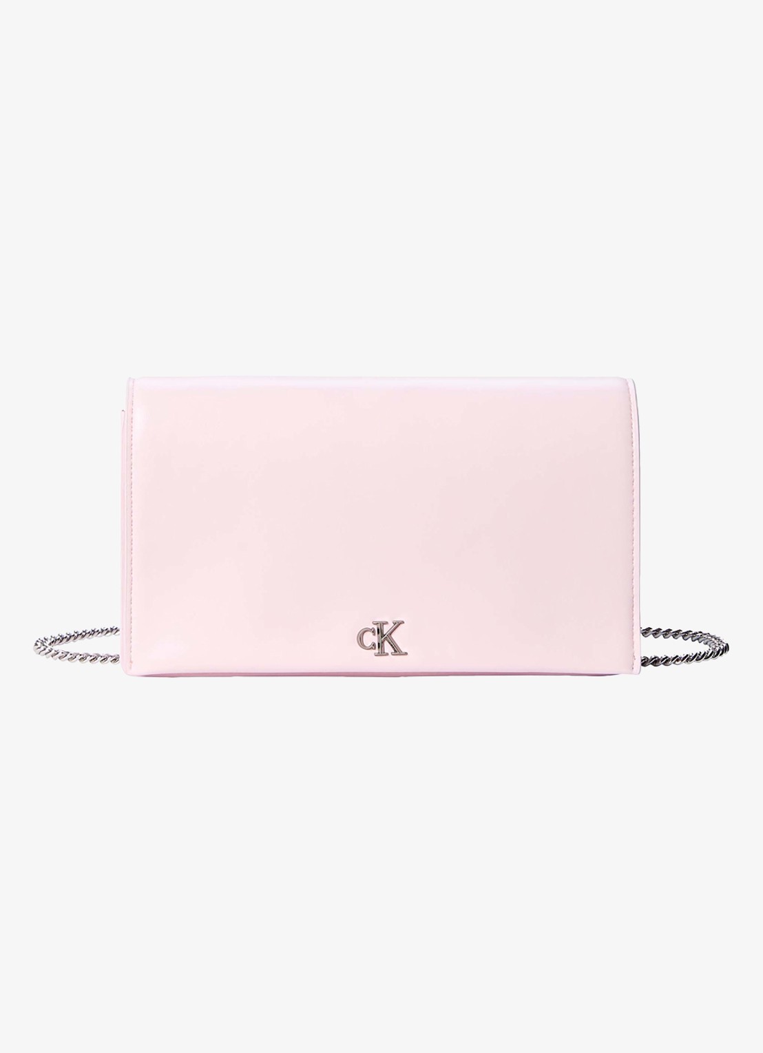 Calvin Klein Portemonnee met schouderriem - voorkant 3 lichtroze
