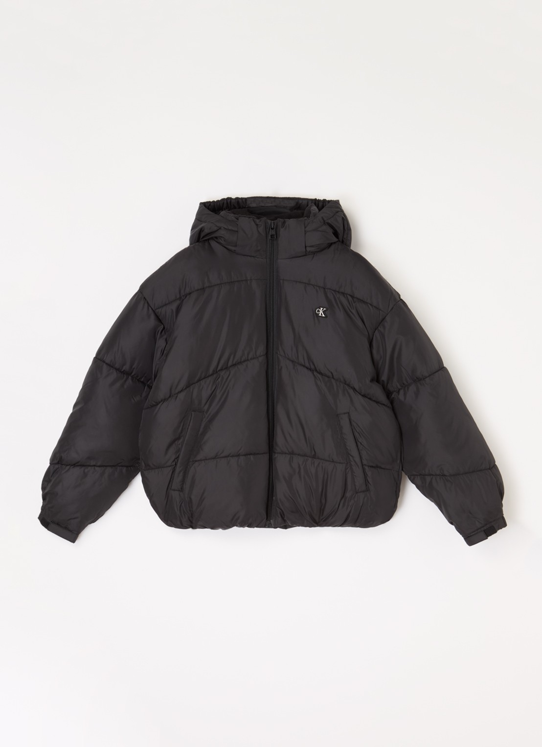 Calvin Klein Puffer jack met steekzakken - voorkant 3 zwart