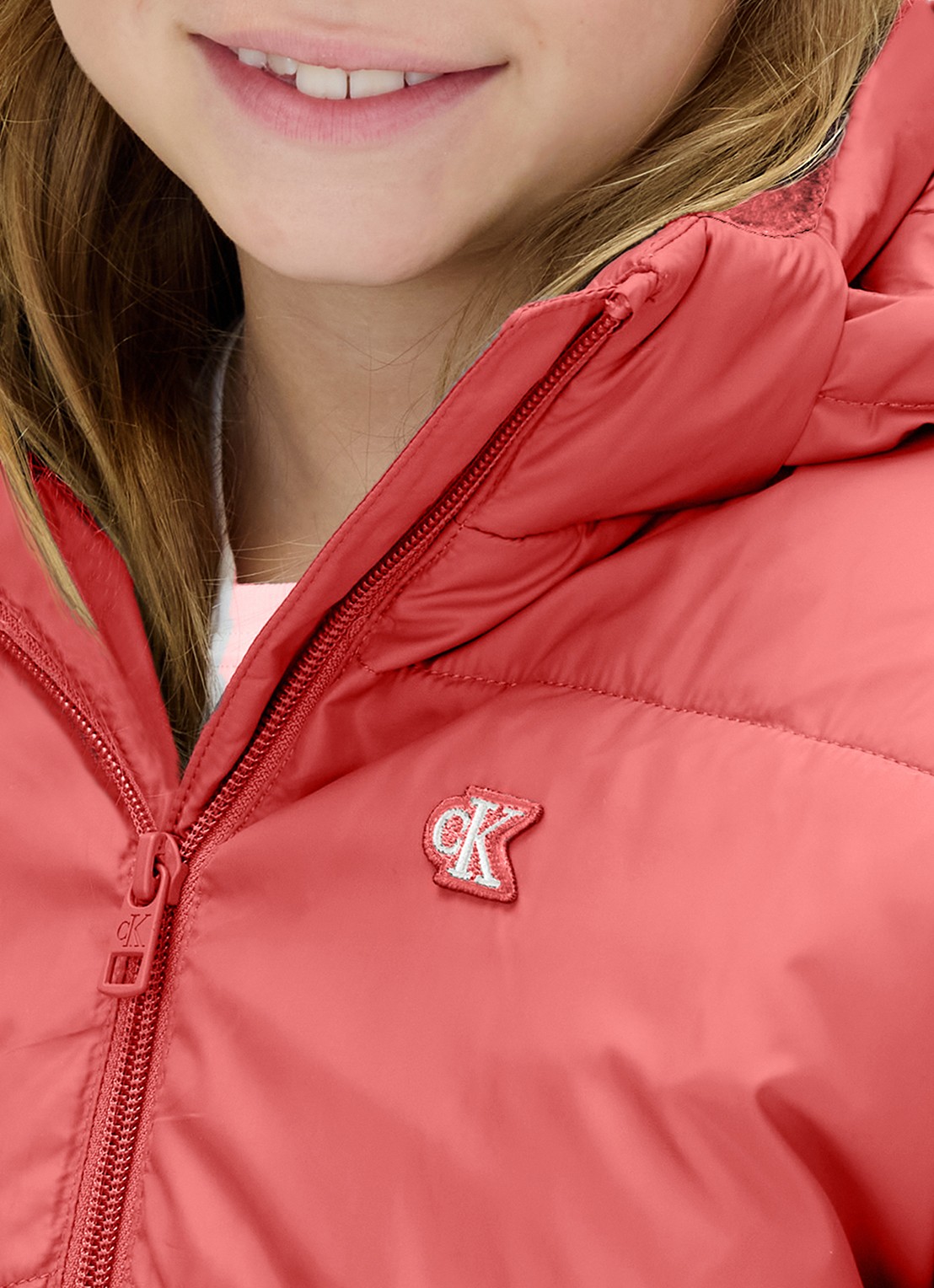 Calvin Klein Puffer jack met steekzakken - detail 2 roze