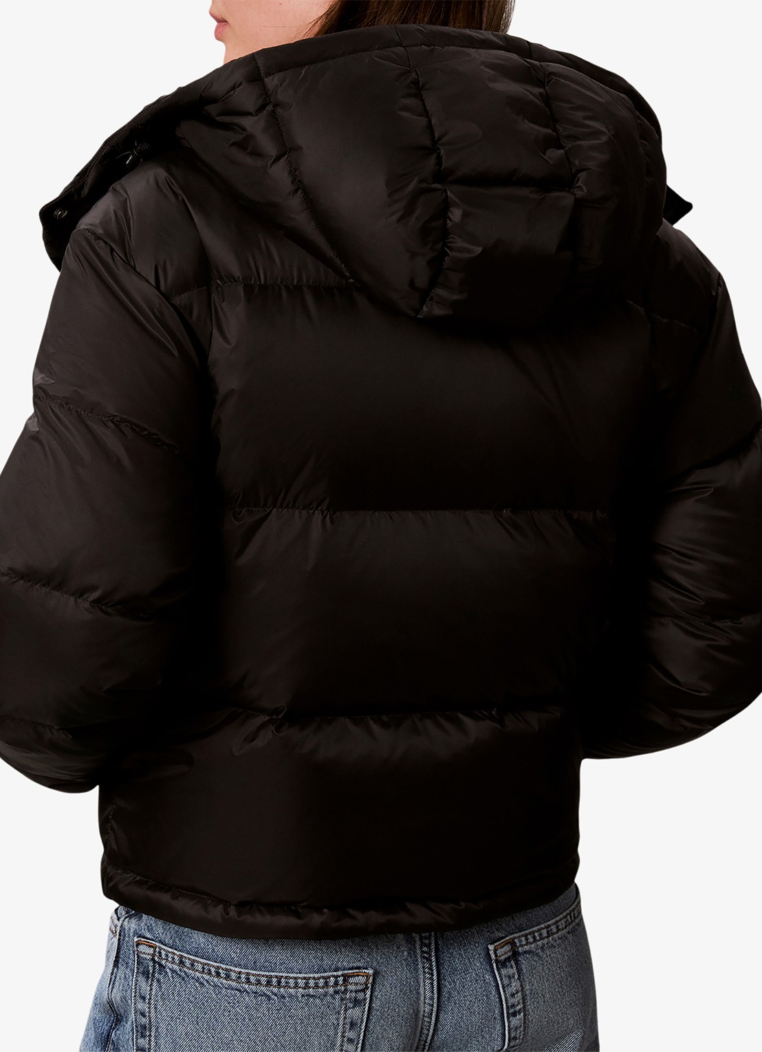Calvin Klein Puffer jas met logo - achterkant 5 zwart