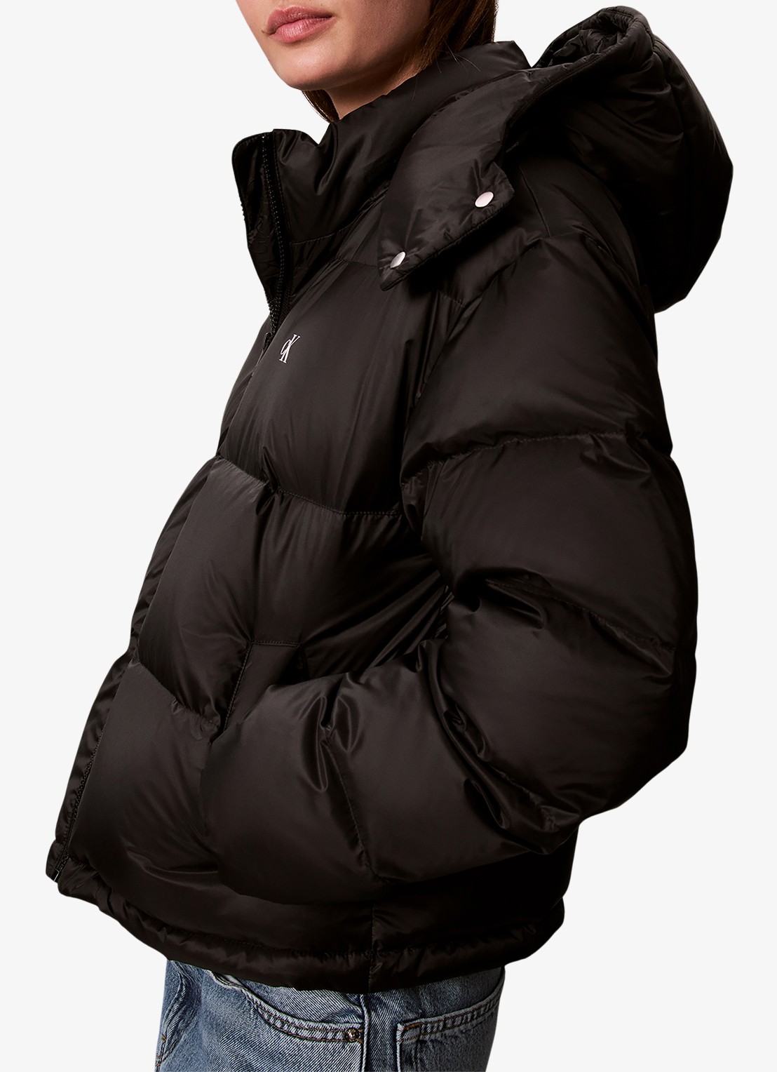 Calvin Klein Puffer jas met logo - detail 3 zwart